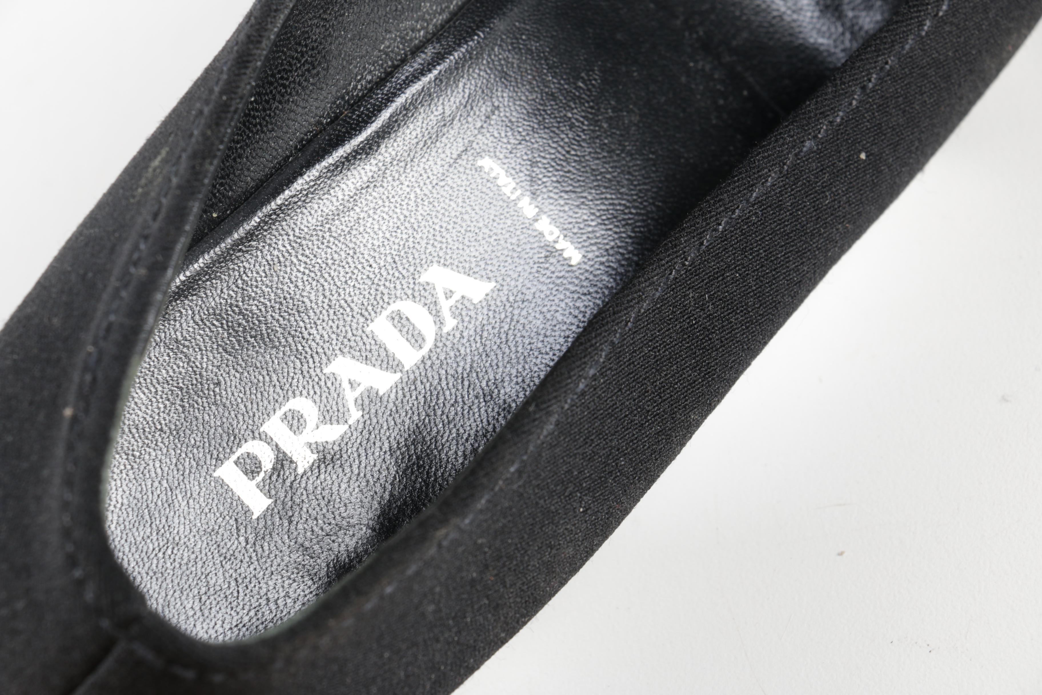 Prada Black Suede Kitten Heels