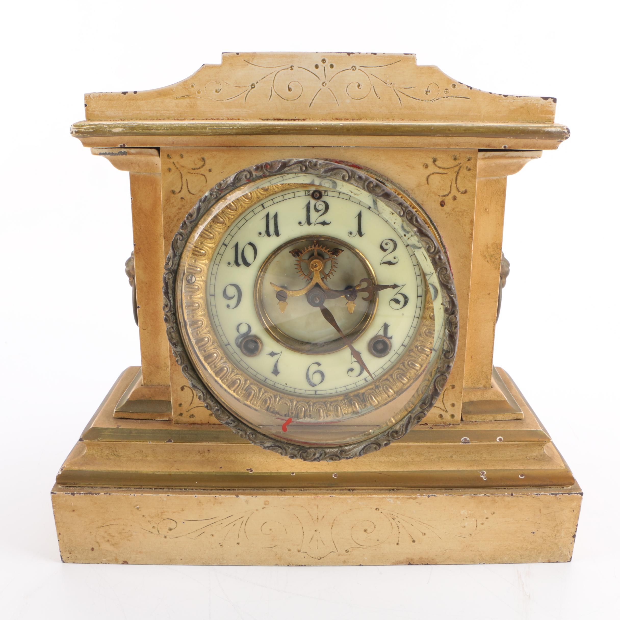 Antique Cast Iron Ansonia Mantel Clock