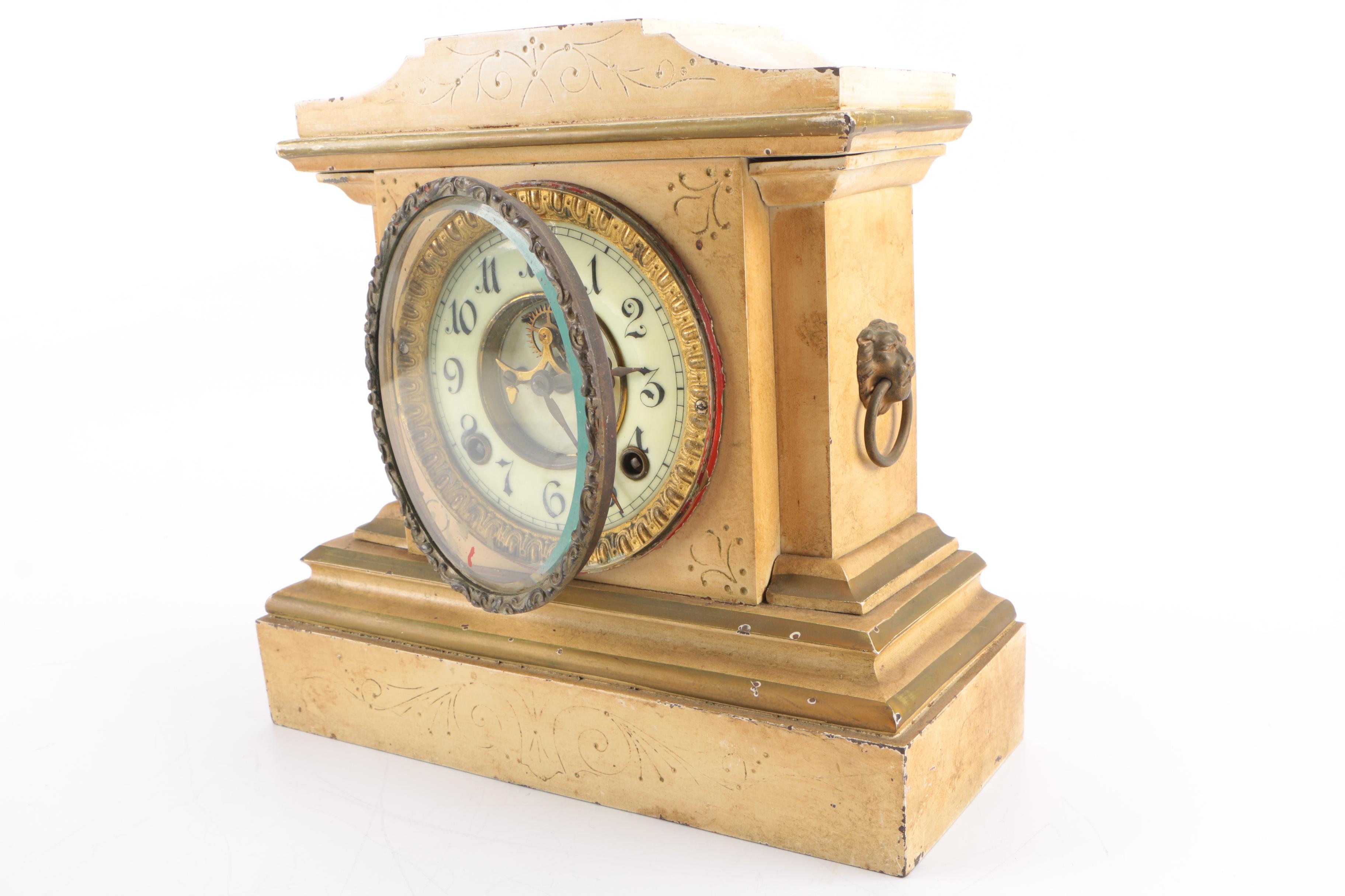 Antique Cast Iron Ansonia Mantel Clock