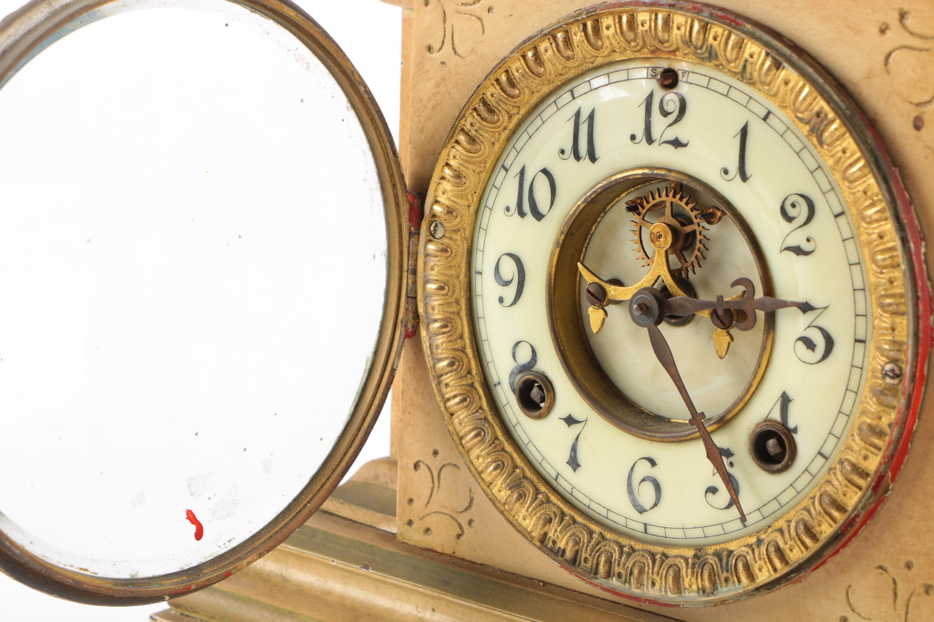 Antique Cast Iron Ansonia Mantel Clock