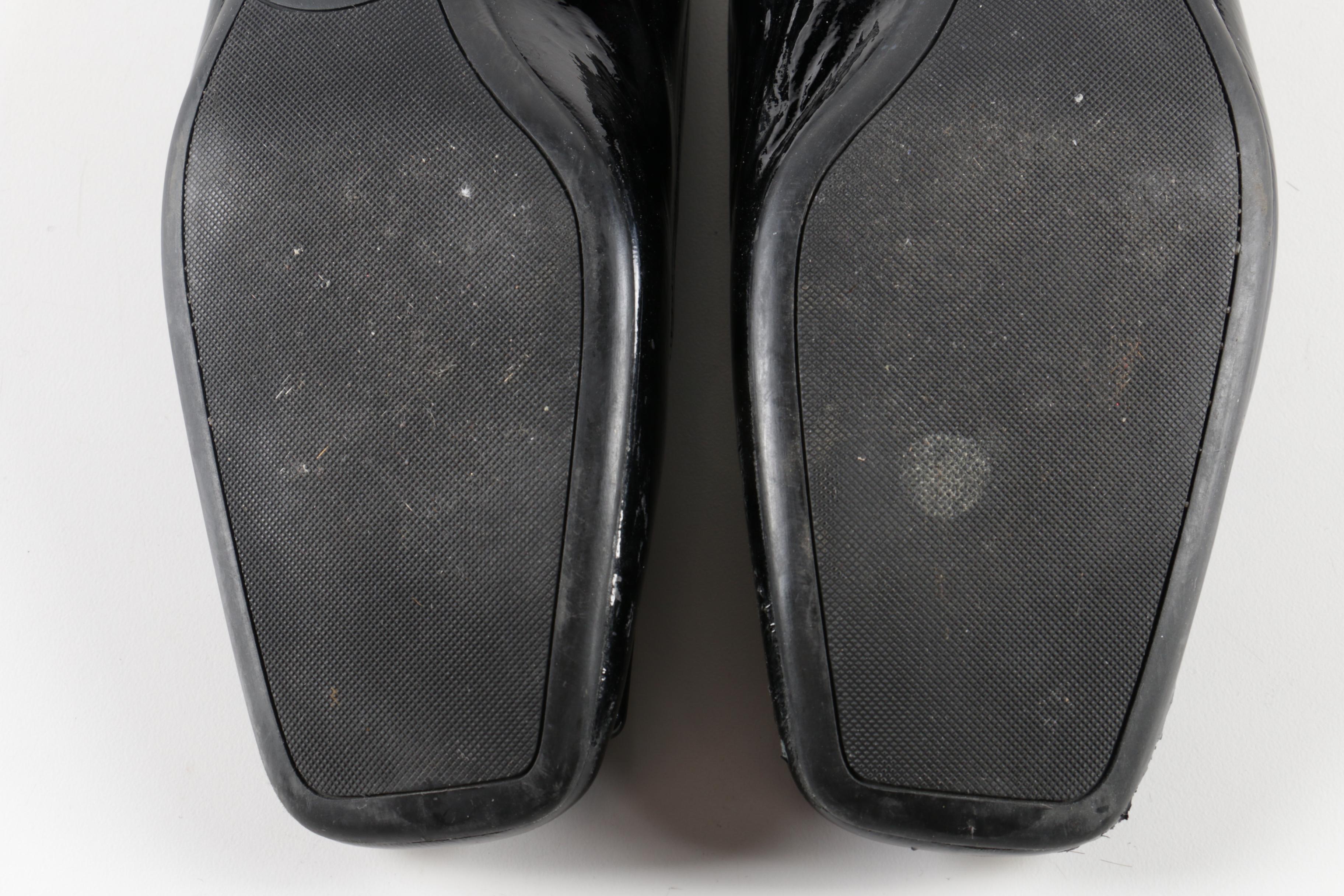 Prada Black Patent Leather Kitten Heels