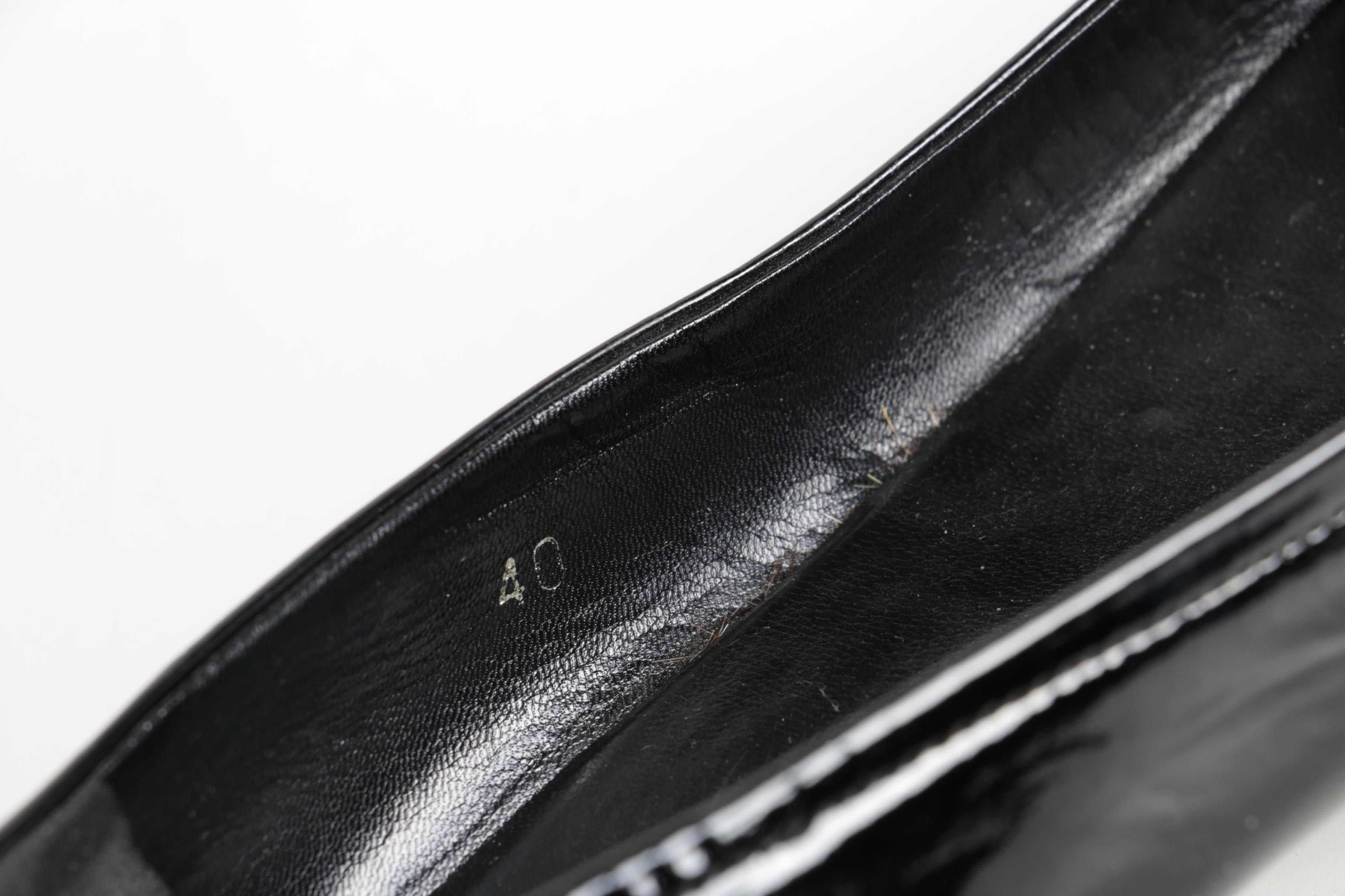 Prada Black Patent Leather Kitten Heels