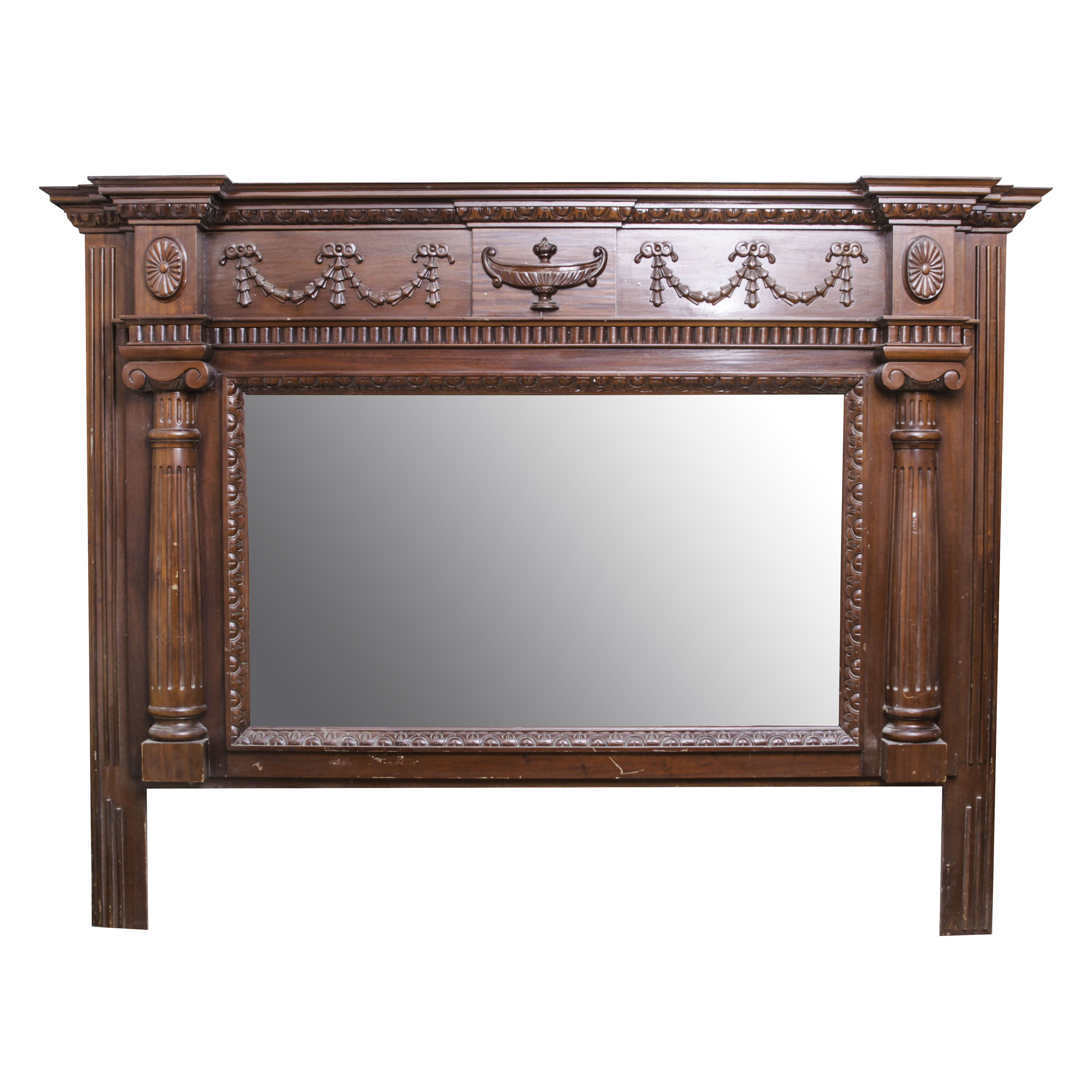Vintage Federal Style Mahogany Mantle Mirror