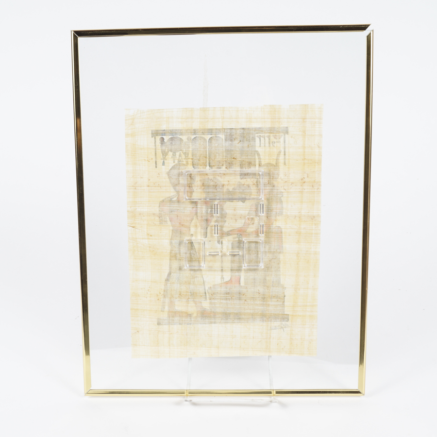 Jin Mourad Egyptian Artwork of Ramses II and Hathor on Papyrus
