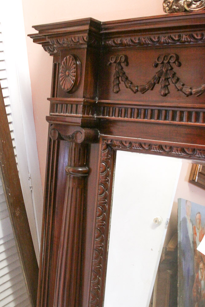 Vintage Federal Style Mahogany Mantle Mirror