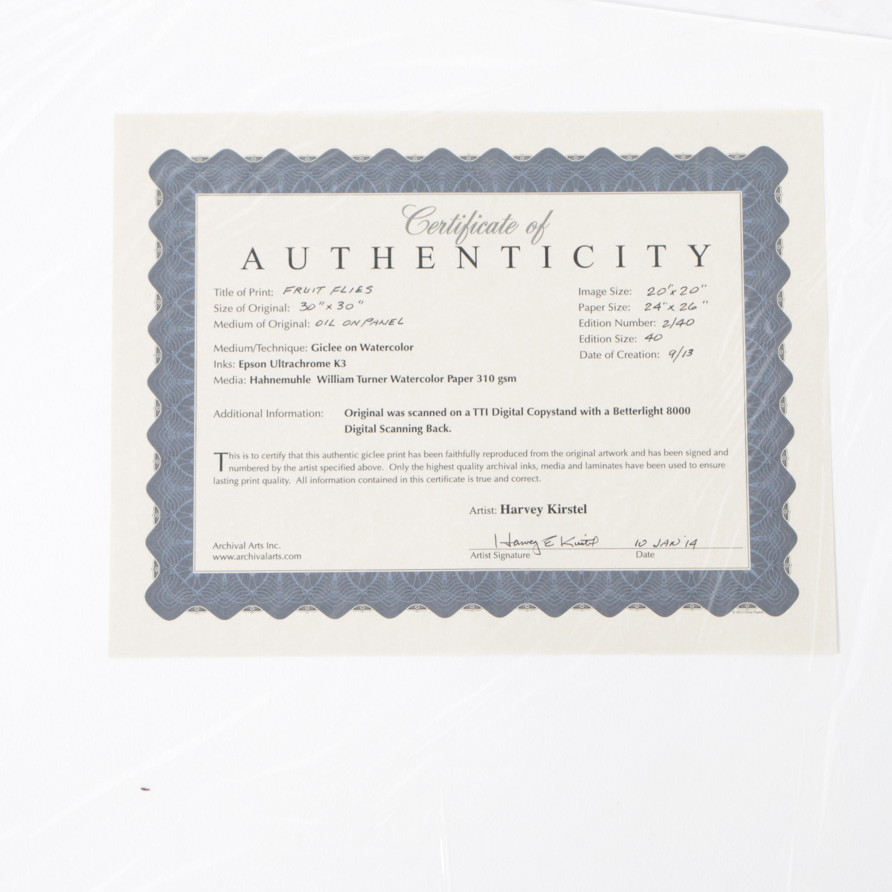 Harvey Kirstel Limited Edition Giclées "Fruit Flies" and "Frutti di Mare"