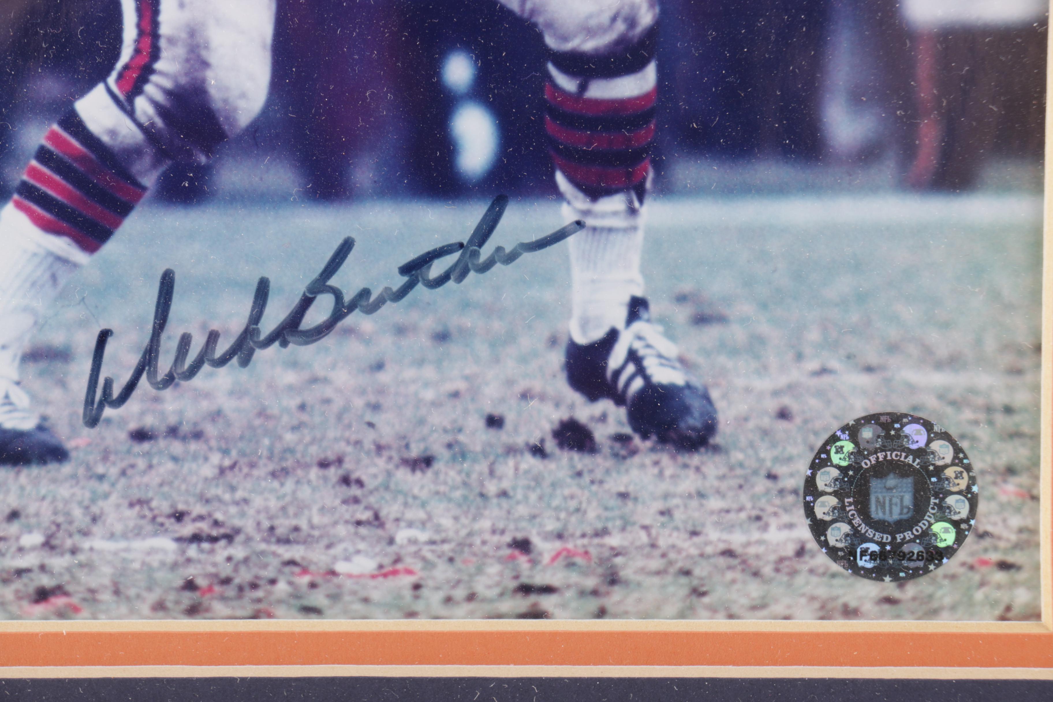Signed Singletary, Butkus, Urlacher Chicago Bears Framed Print