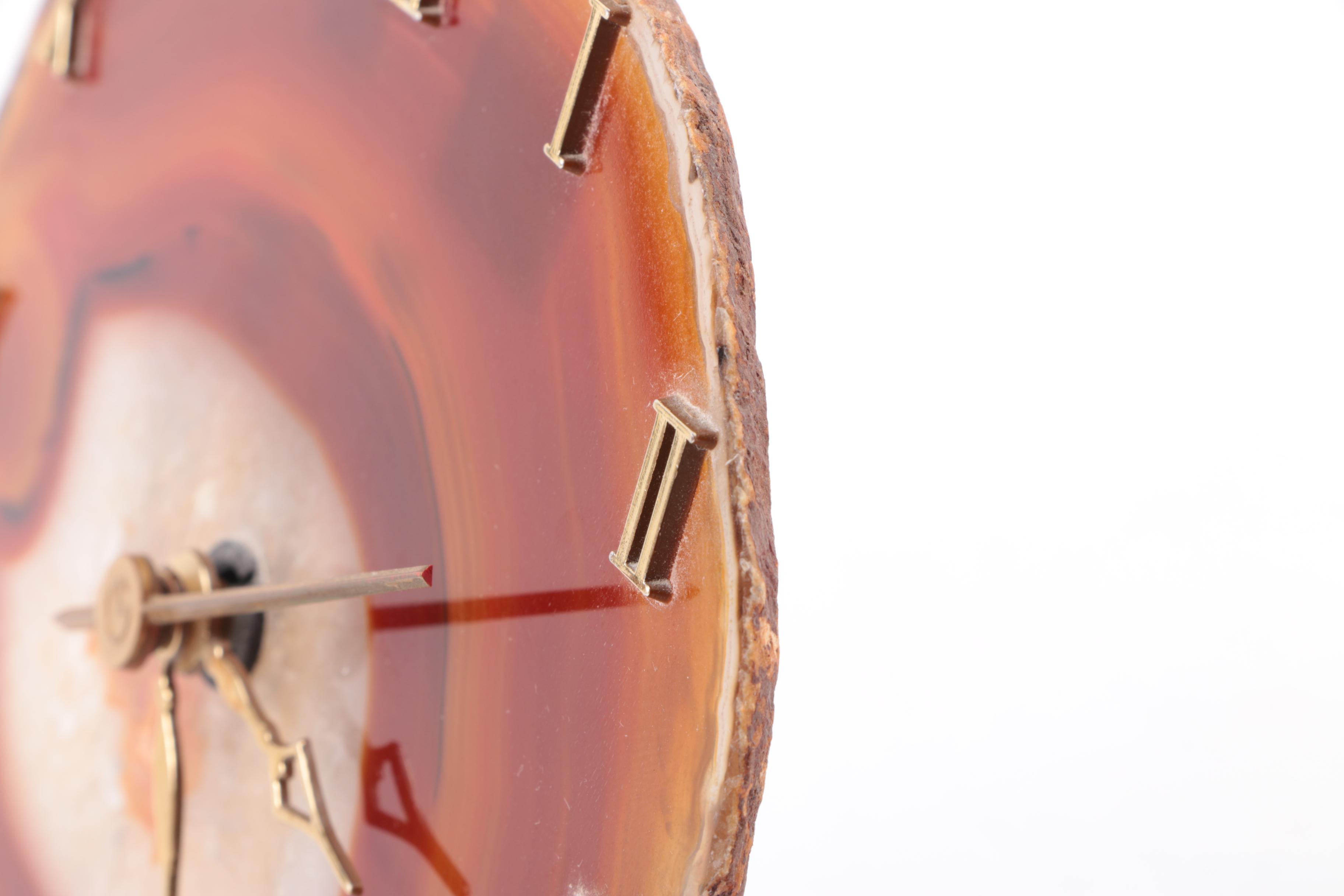 Brazilian Geode Slice Shelf Clock