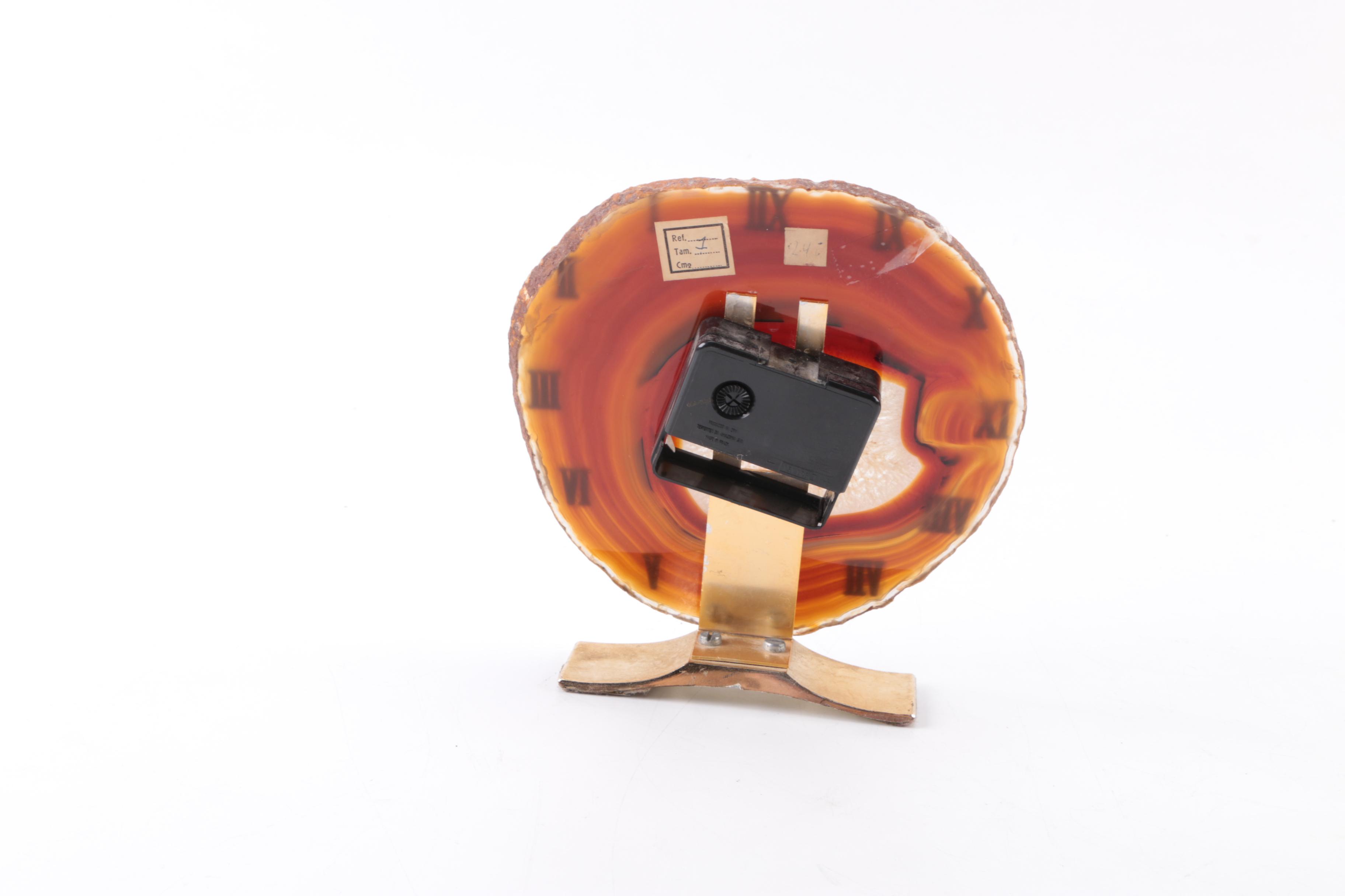 Brazilian Geode Slice Shelf Clock