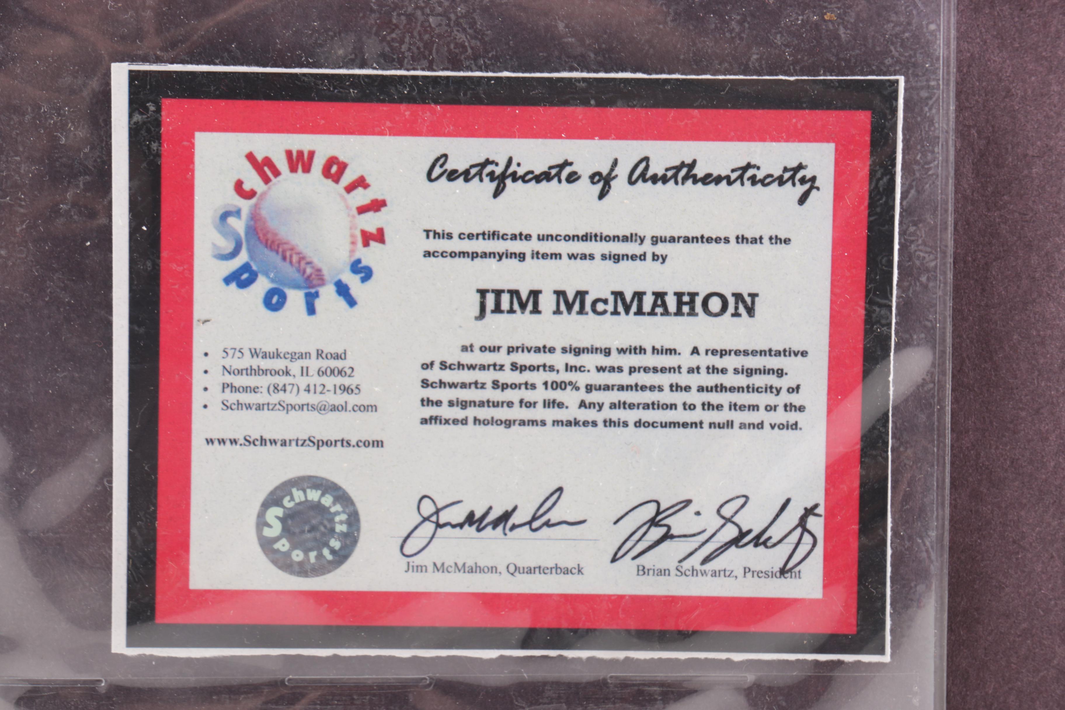 Signed Jim McMahon Photograph