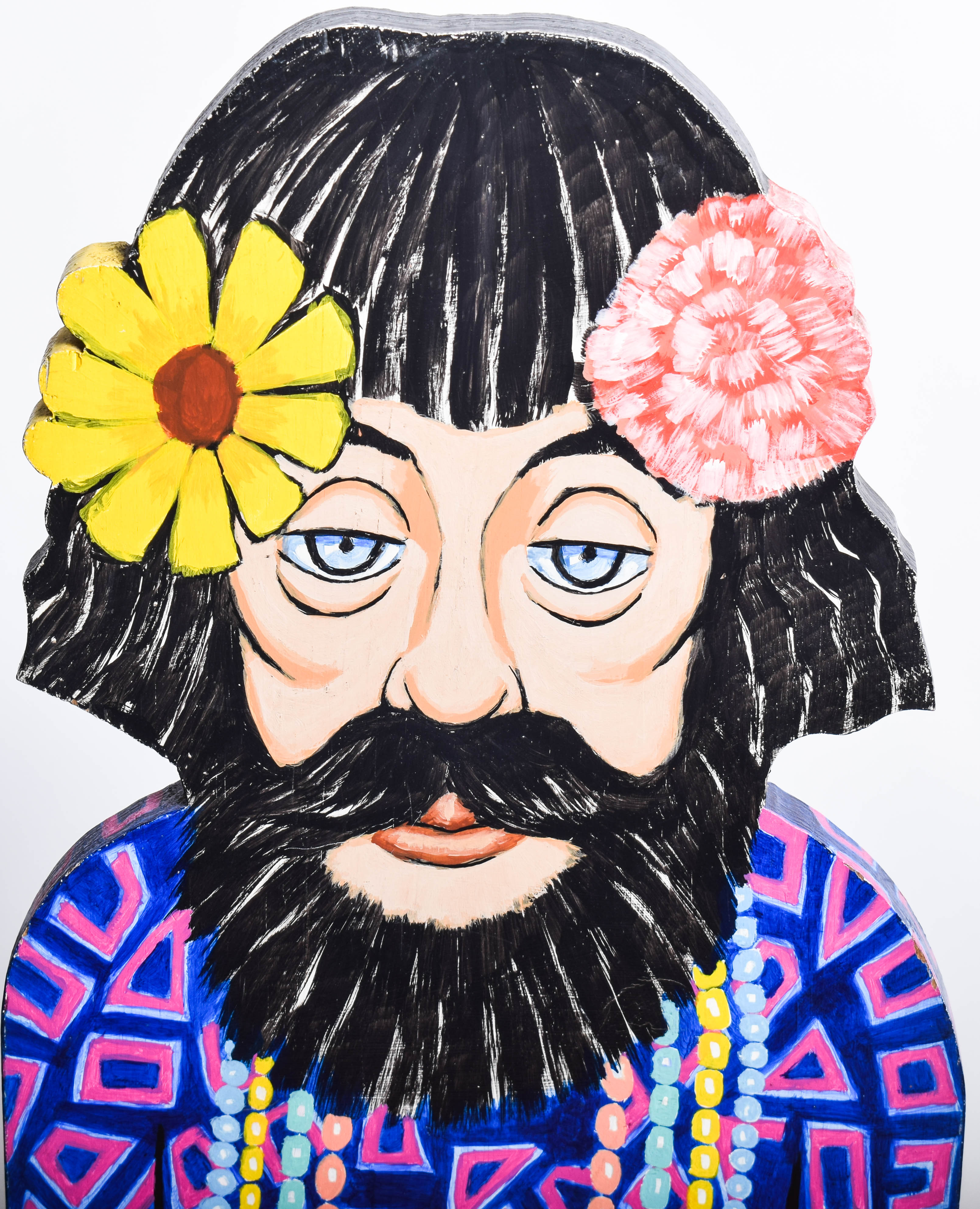 Two Mid-Century Hand-Painted "Hippie Character" Chairs