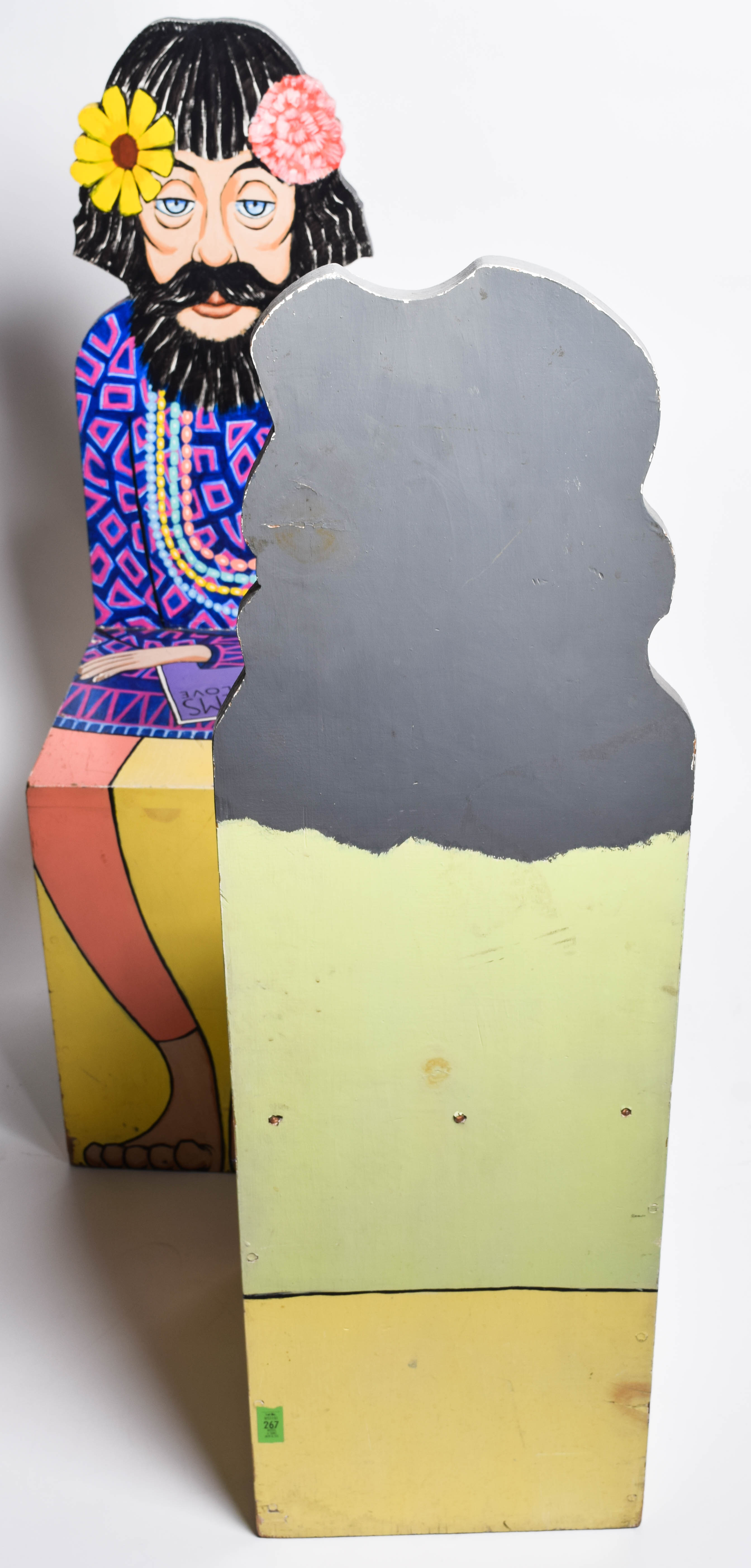 Two Mid-Century Hand-Painted "Hippie Character" Chairs