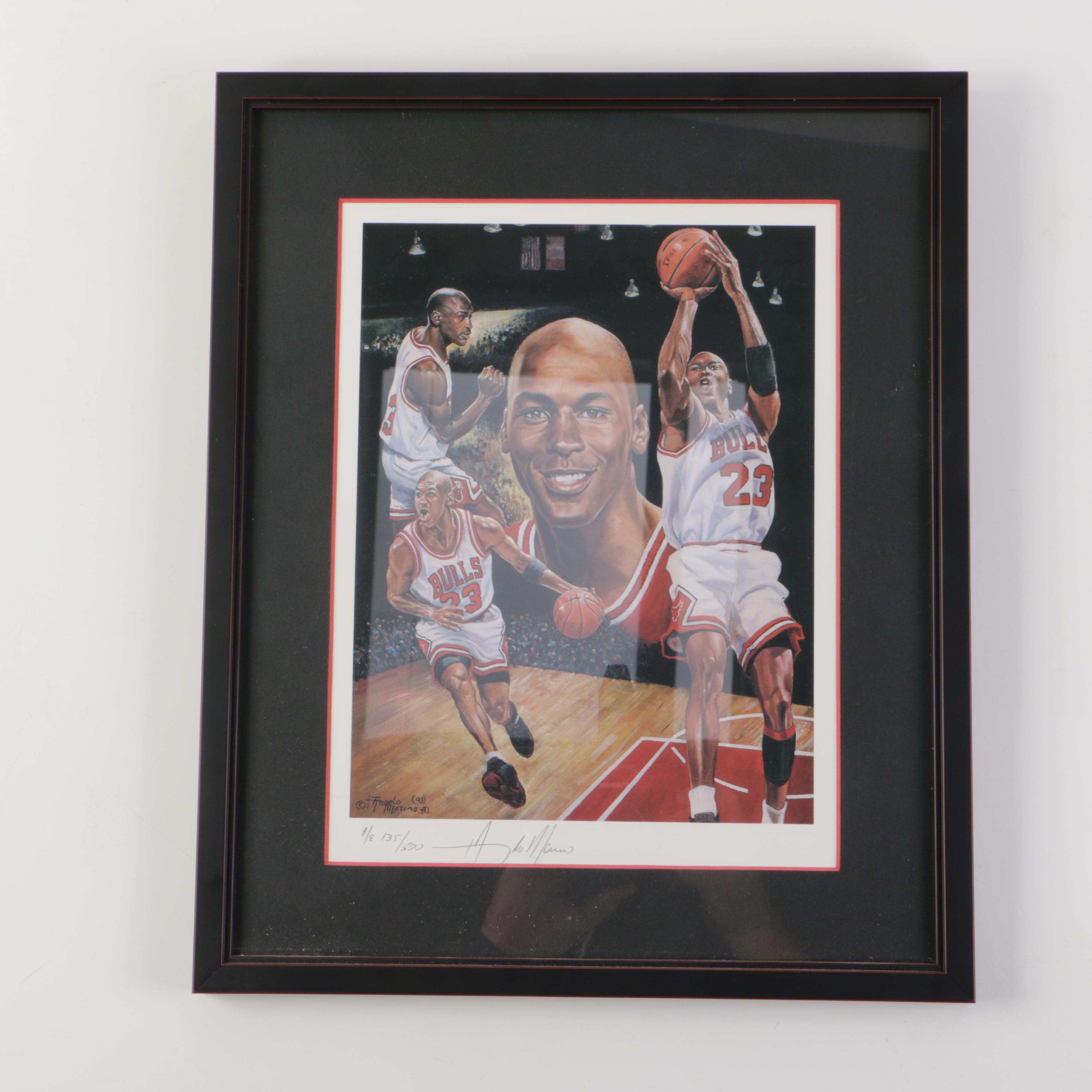 Angelo Martino 1993 Signed Limited Edition Michael Jordan Offset Lithograph