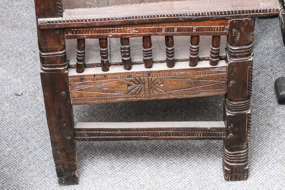 Antique Hand Carved Walnut Arm Chair