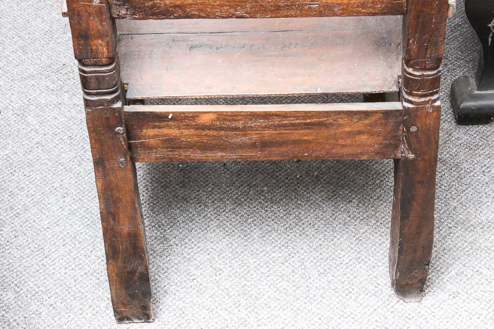 Antique Hand Carved Walnut Arm Chair