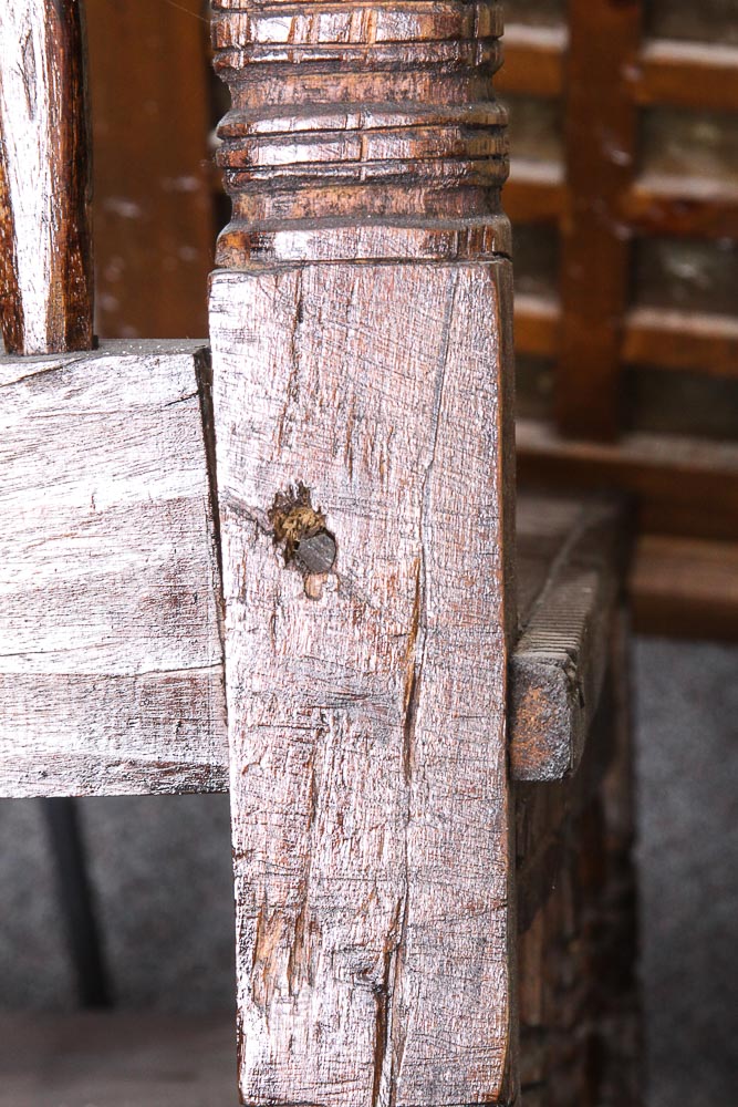 Antique Hand Carved Walnut Arm Chair