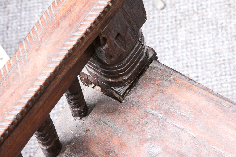Antique Hand Carved Walnut Arm Chair