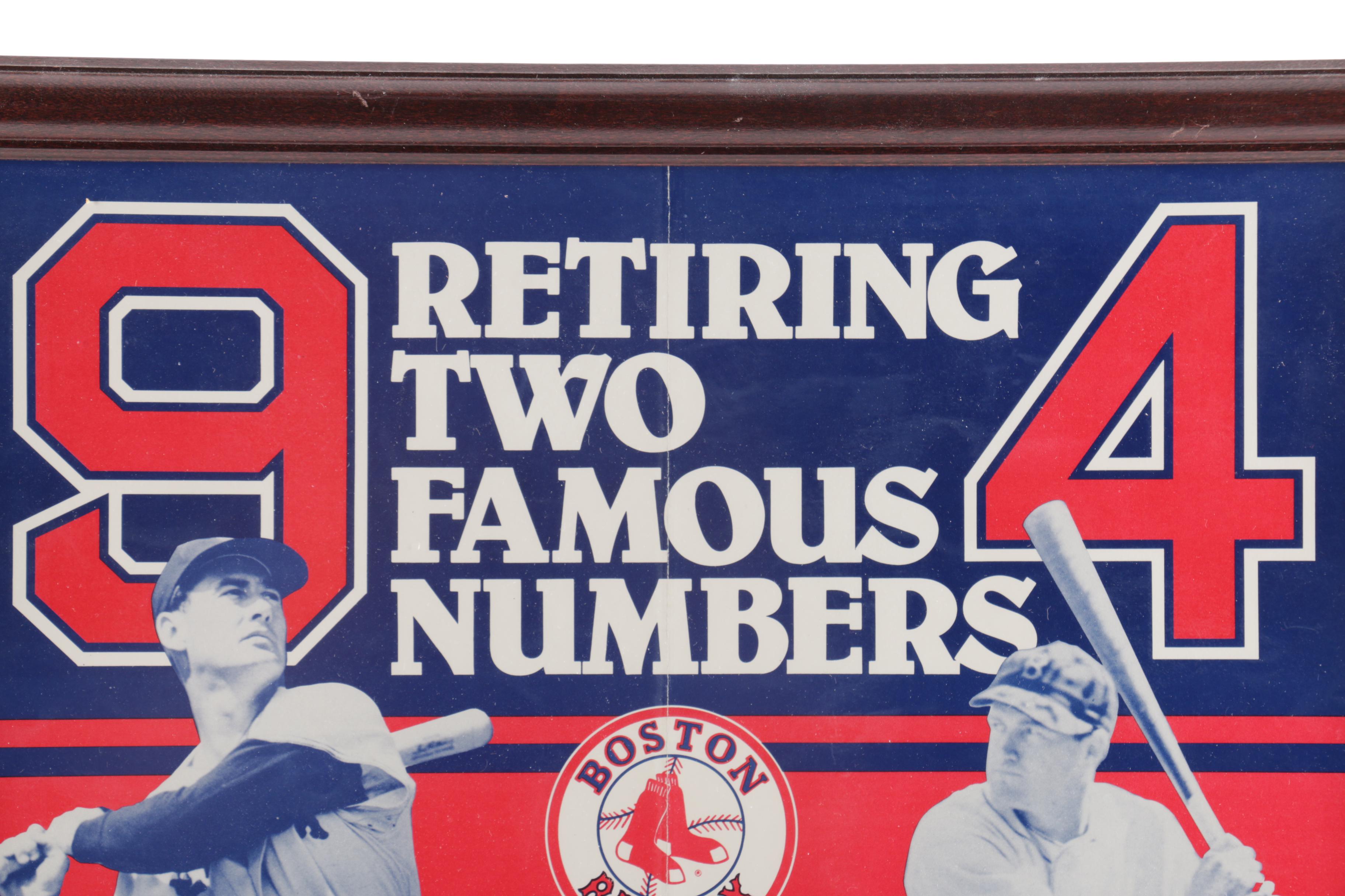 Boston Red Sox Number Retirement for Ted Williams and Joe Cronin Poster