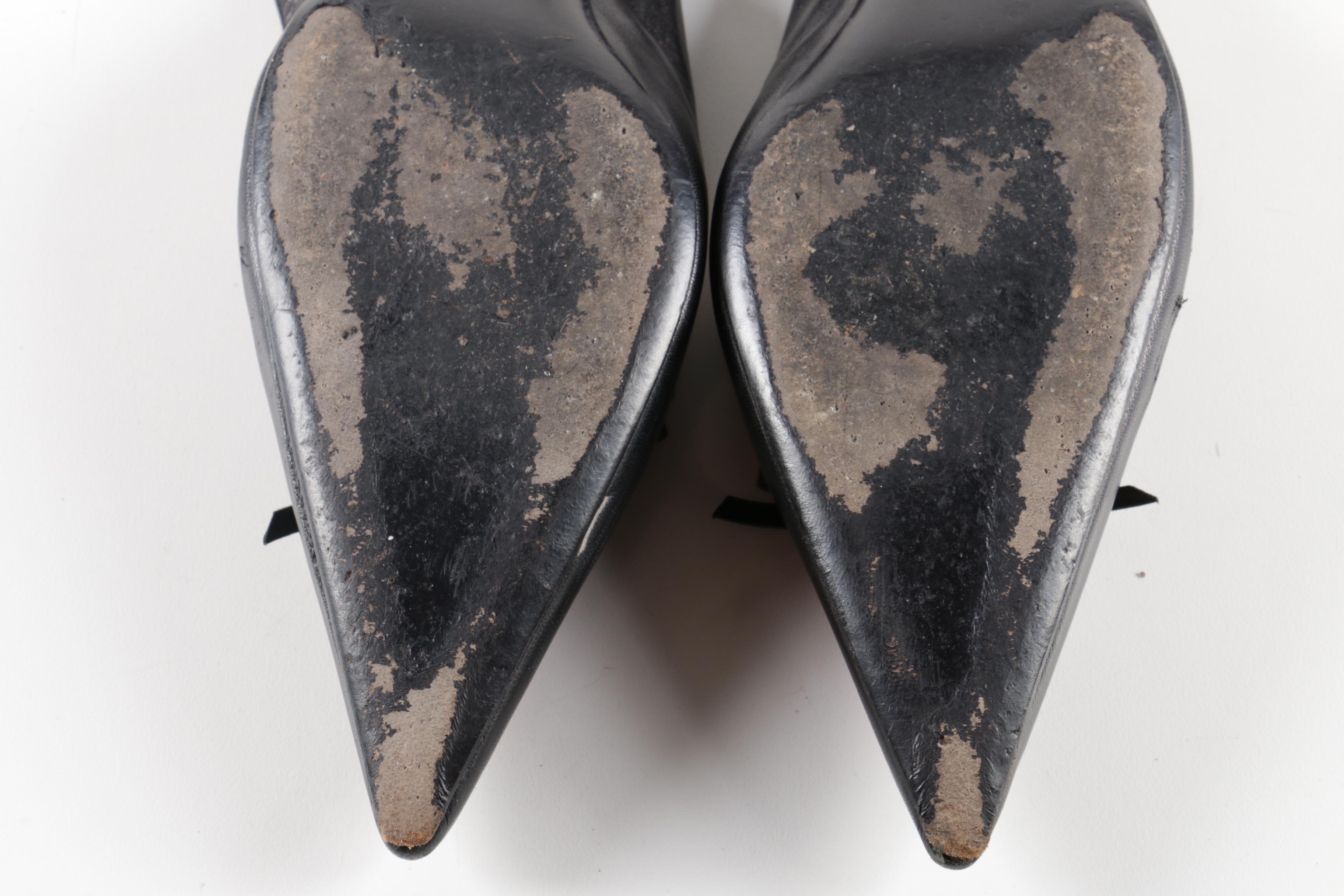 Prada Pink and Black Kitten Heel Slingbacks