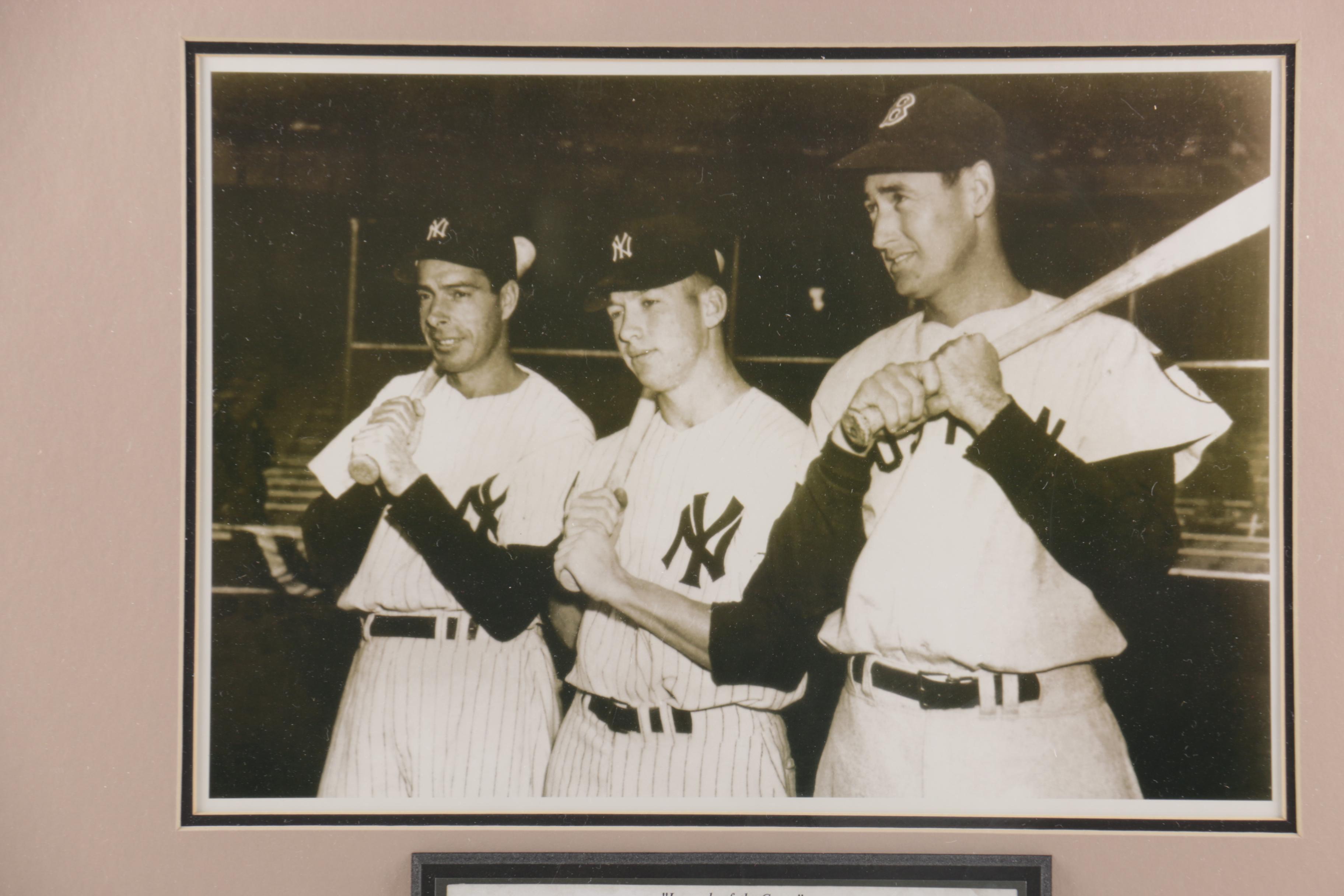 Joe Di Maggio, Mickey Mantle, and Ted Williams Photograph