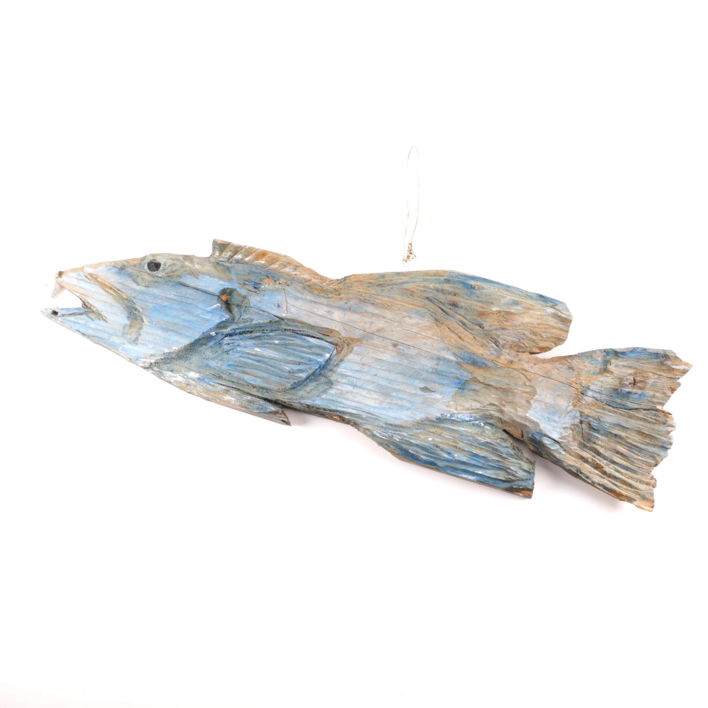 Decorative Hand-Carved Wooden Fish