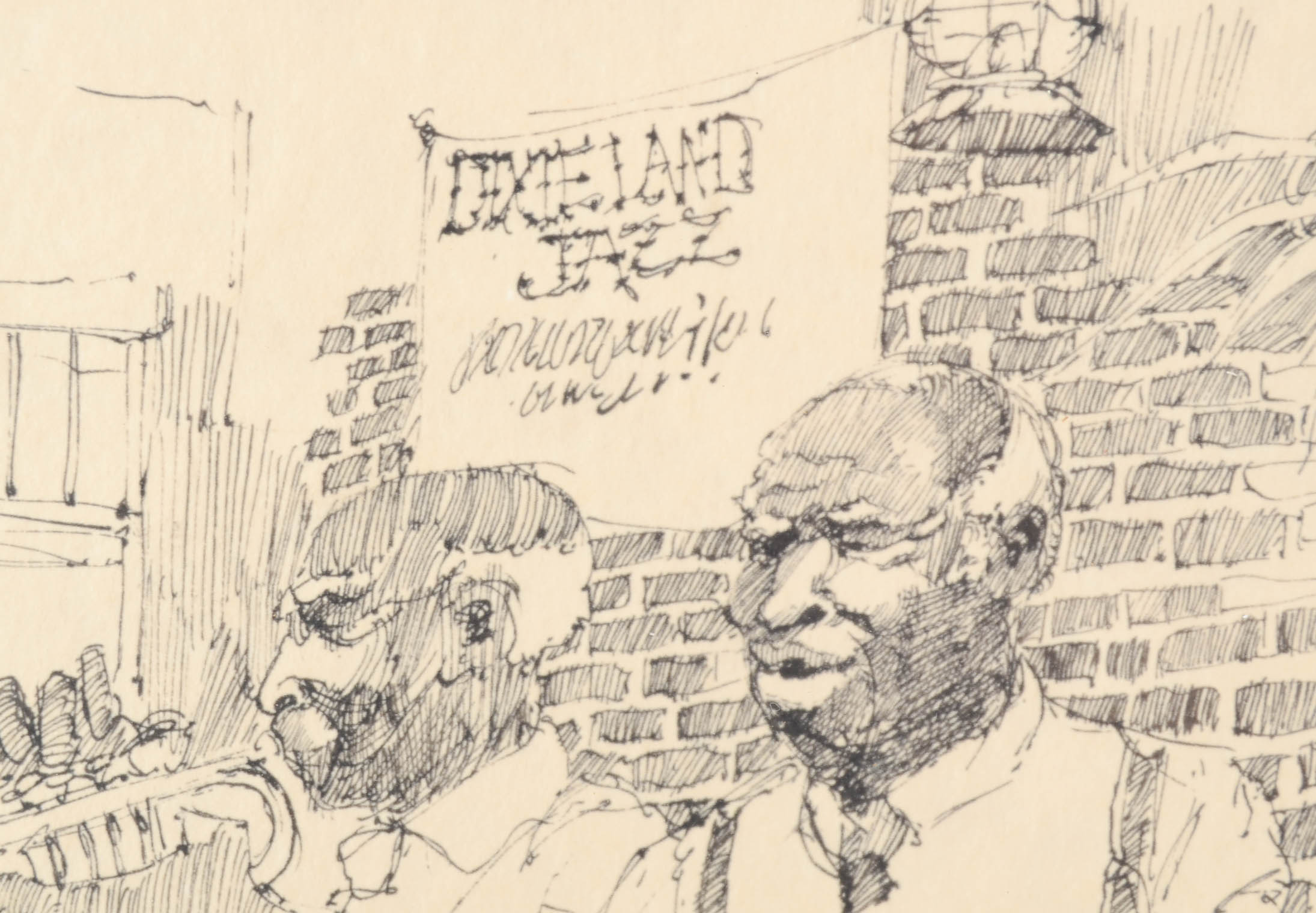 Emily Thompson Ink Drawing of Musicians