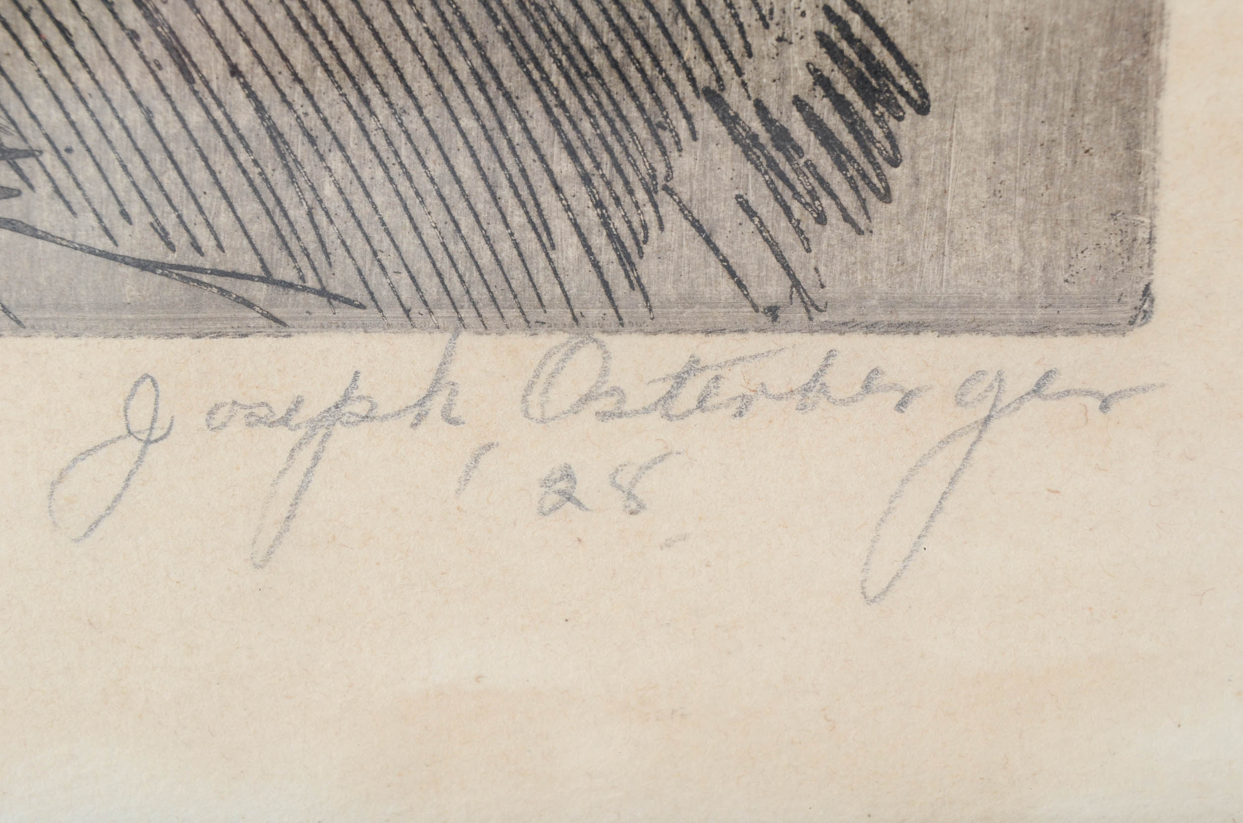 Joseph Osterberger 1928 Signed Etching Landscape