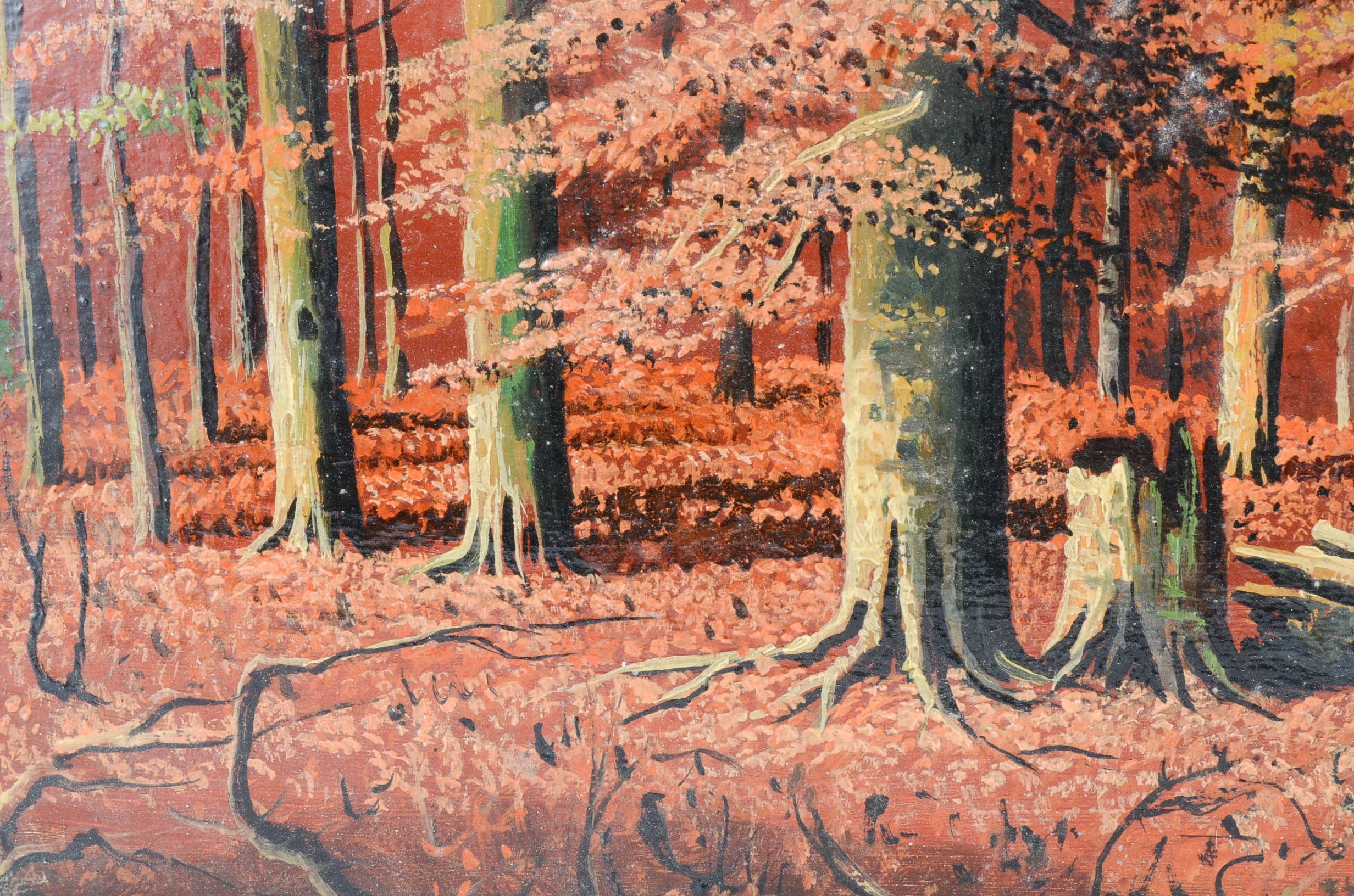 Original Oil on Board Autumnal Landscape