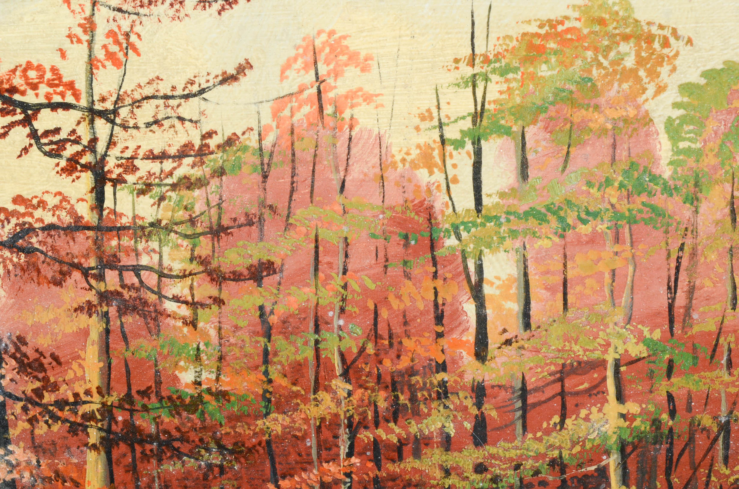 Original Oil on Board Autumnal Landscape