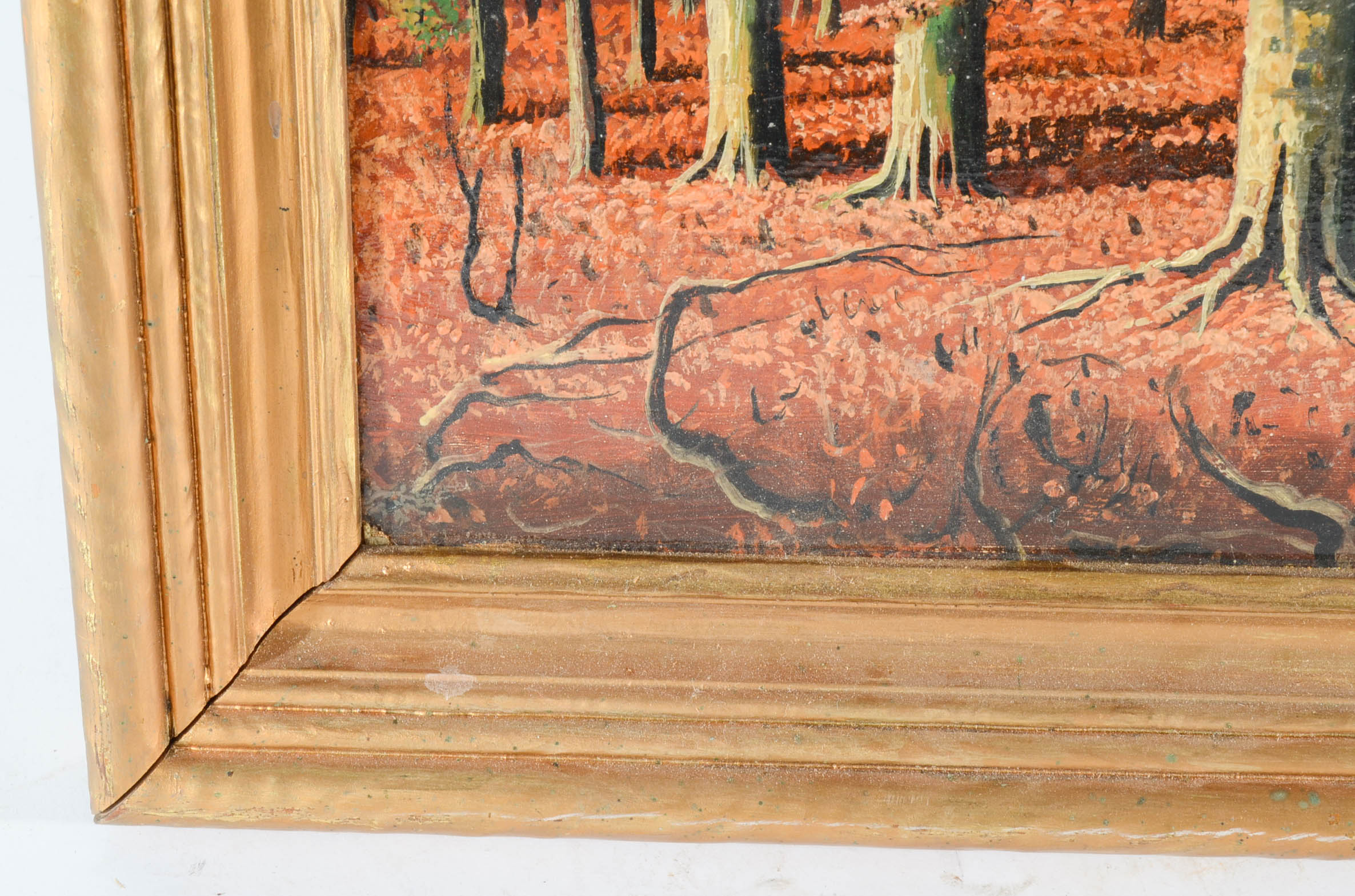 Original Oil on Board Autumnal Landscape