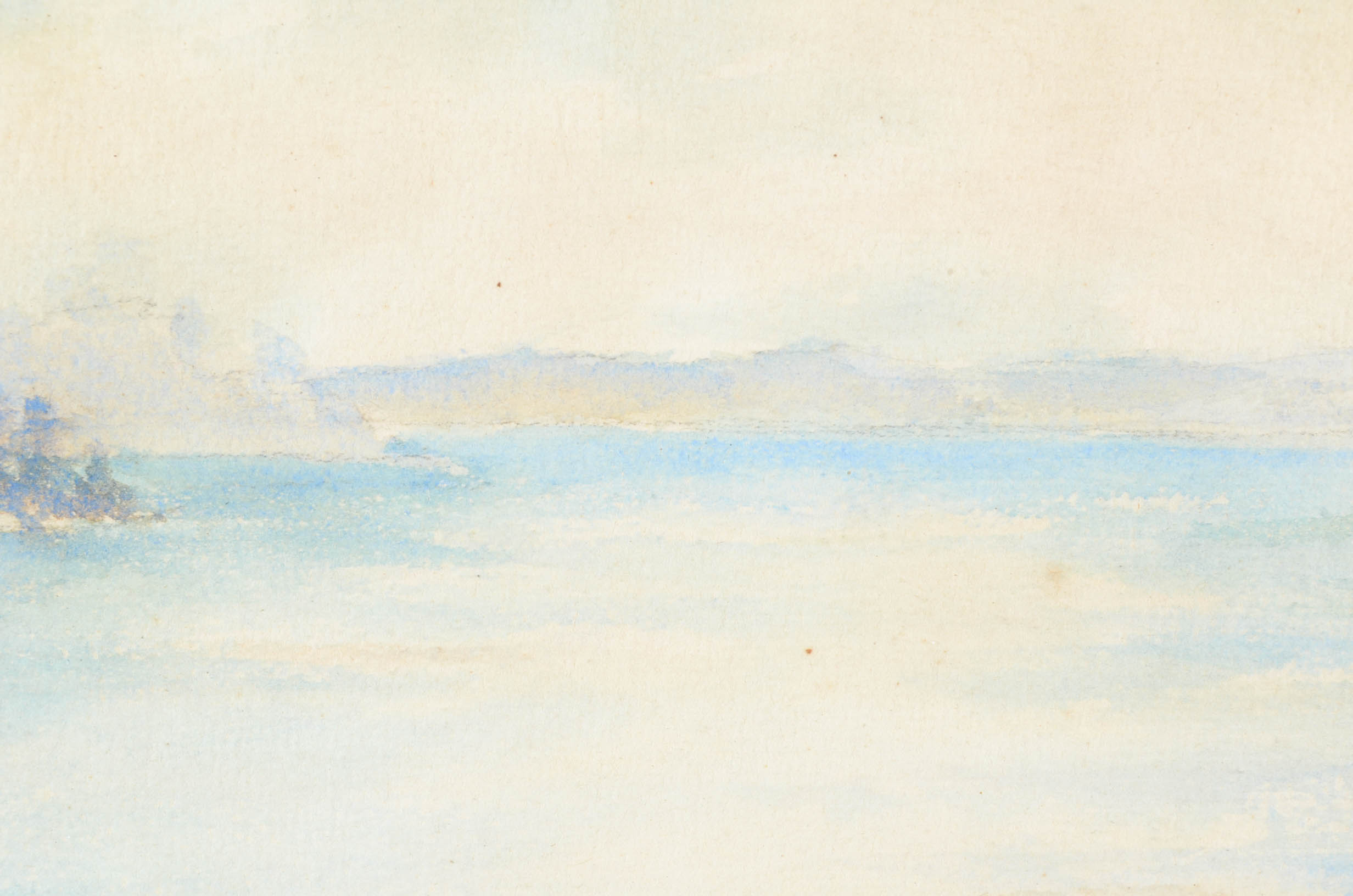 M. Brown Original Vintage Watercolor Painting of a Lake