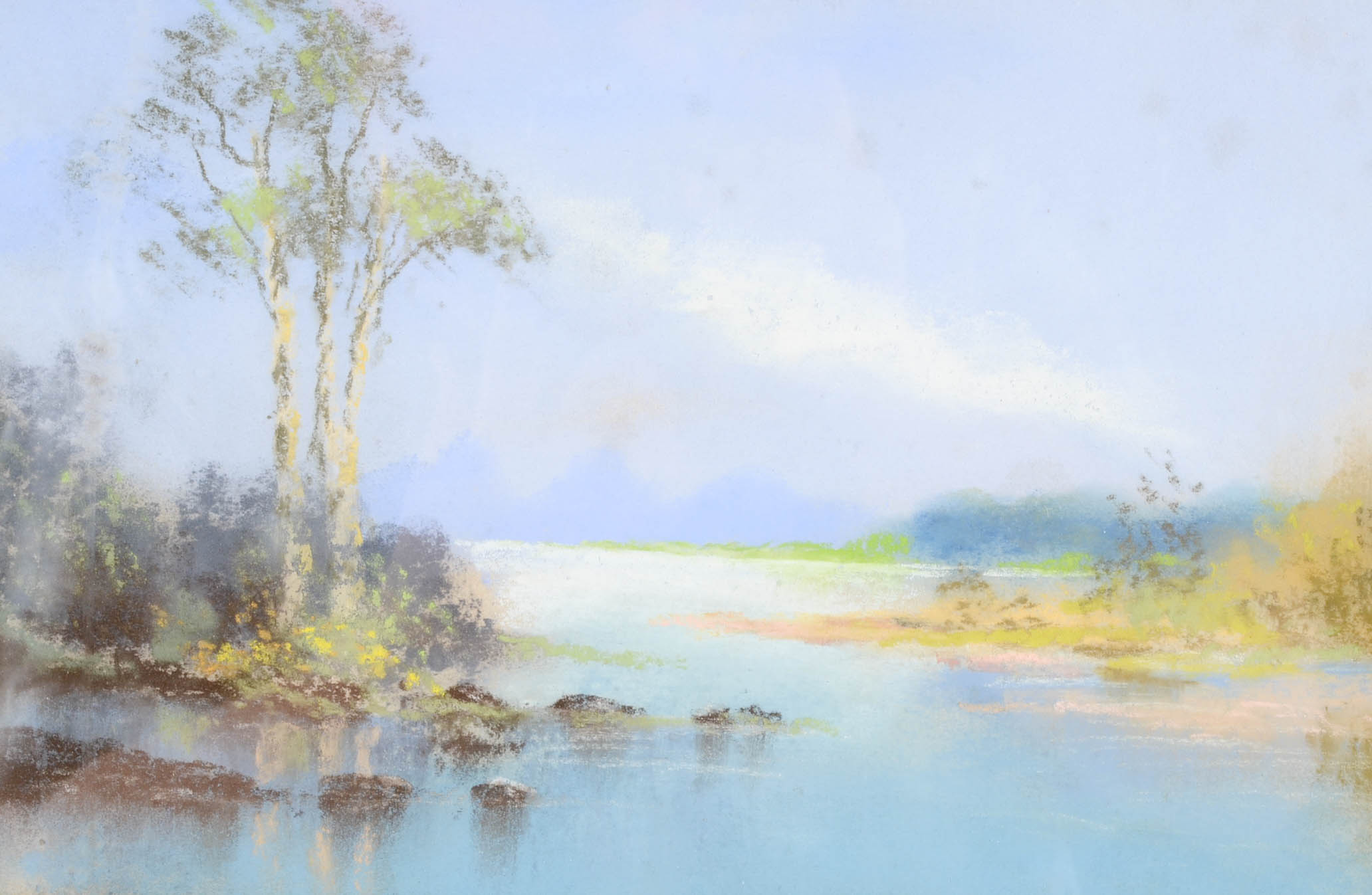 Original Pastel Drawing on Paper of a Landscape