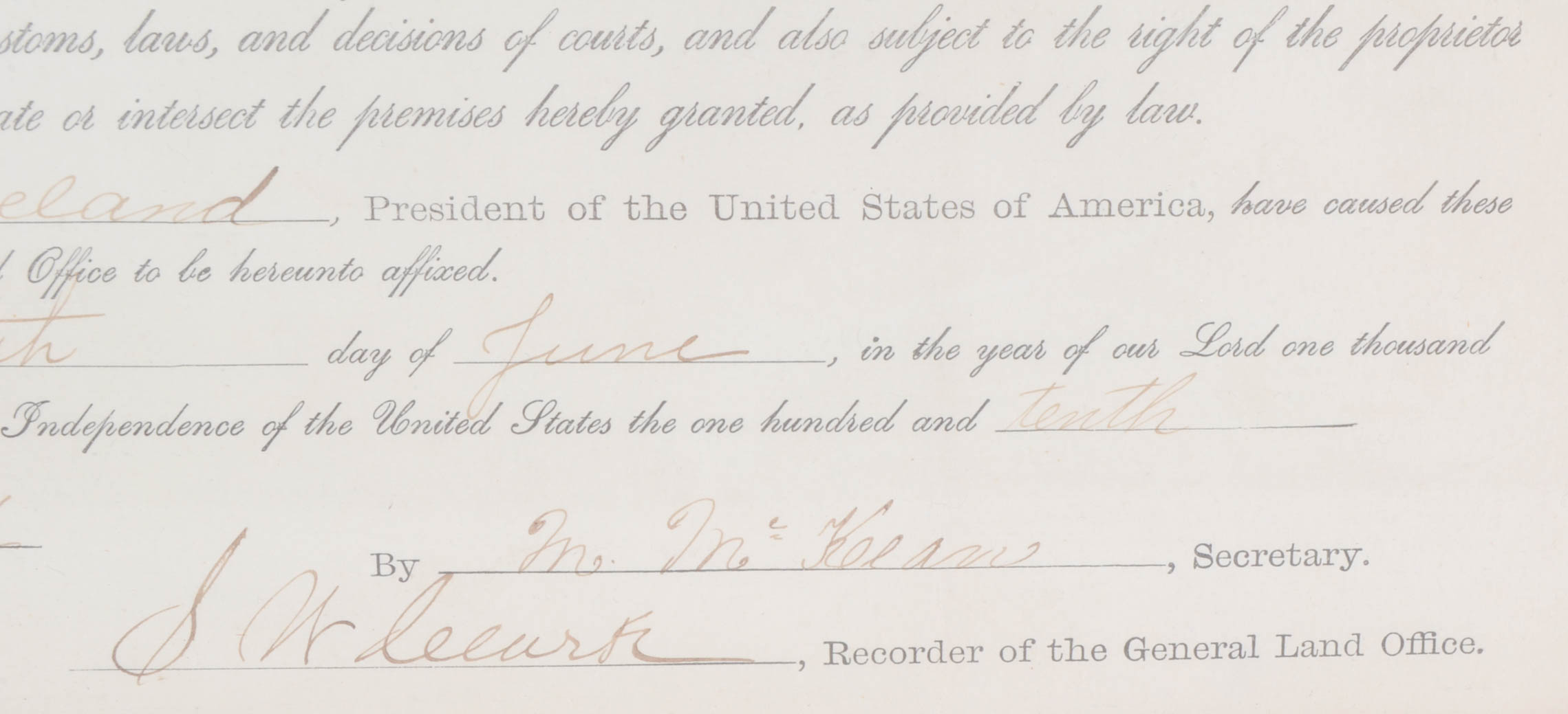 1886 Idaho Territory Land Purchase