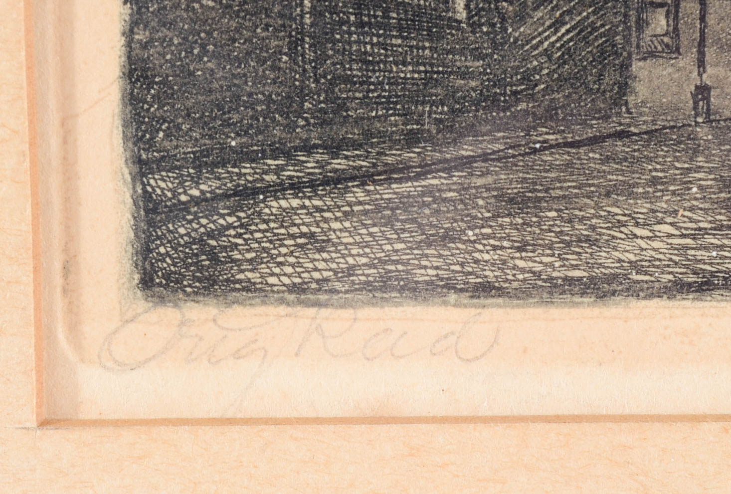 Bachmann Original Aquatint Etching of Frederik's Church, Denmark