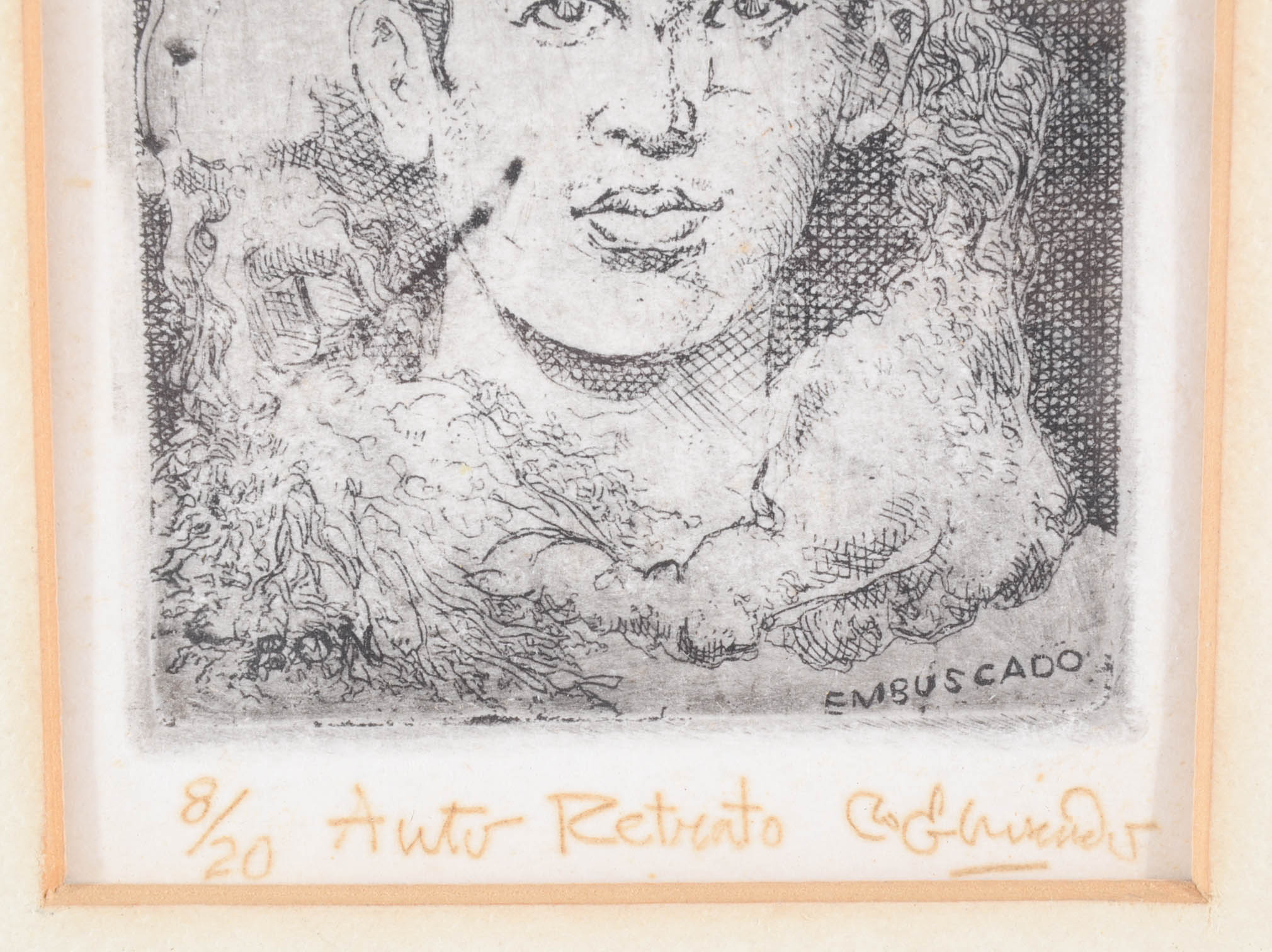 Restituto Embuscado Limited Edition Etching of a Self Portrait