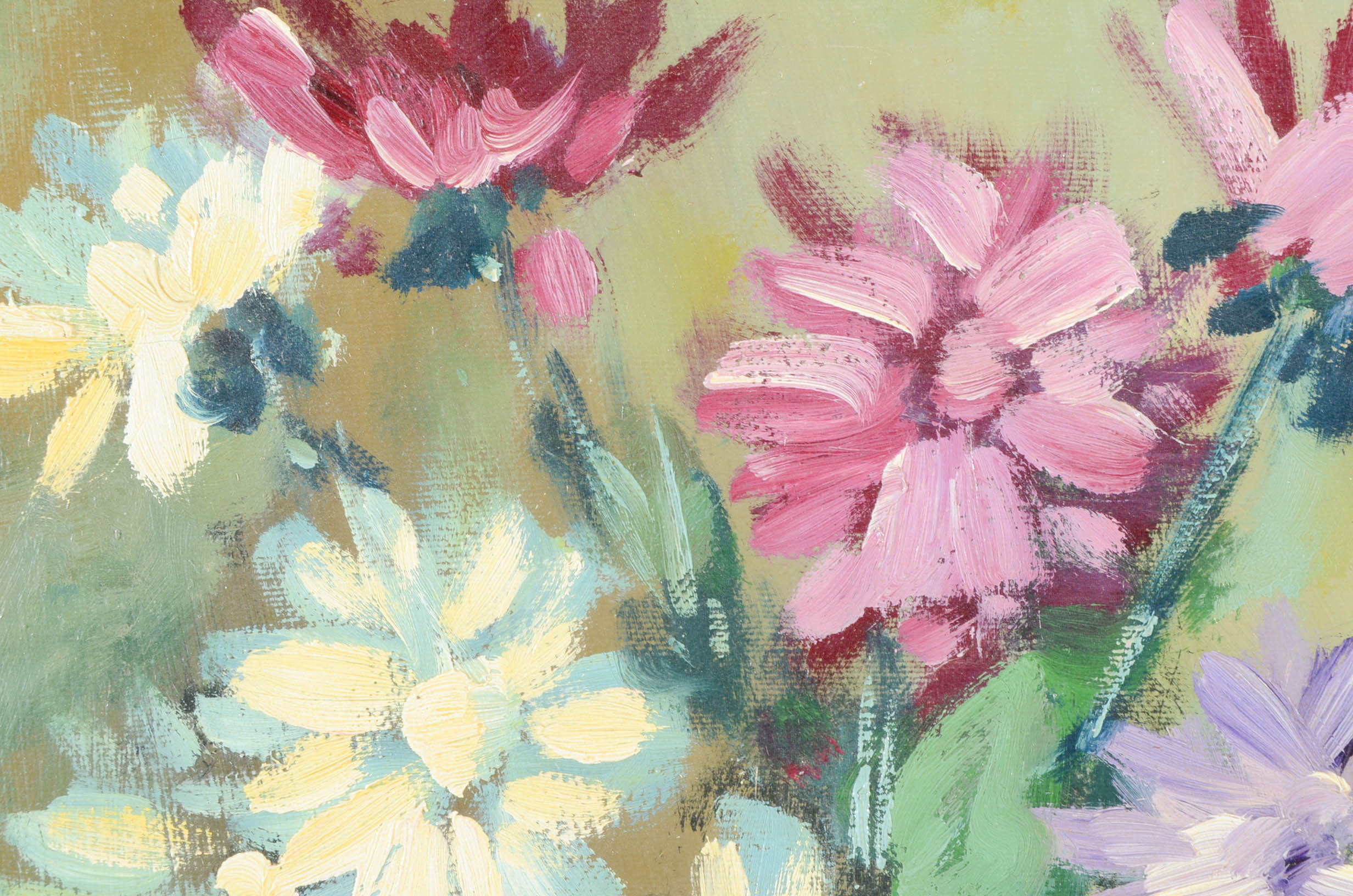 Muller Vintage Oil on Canvas Floral Still Life