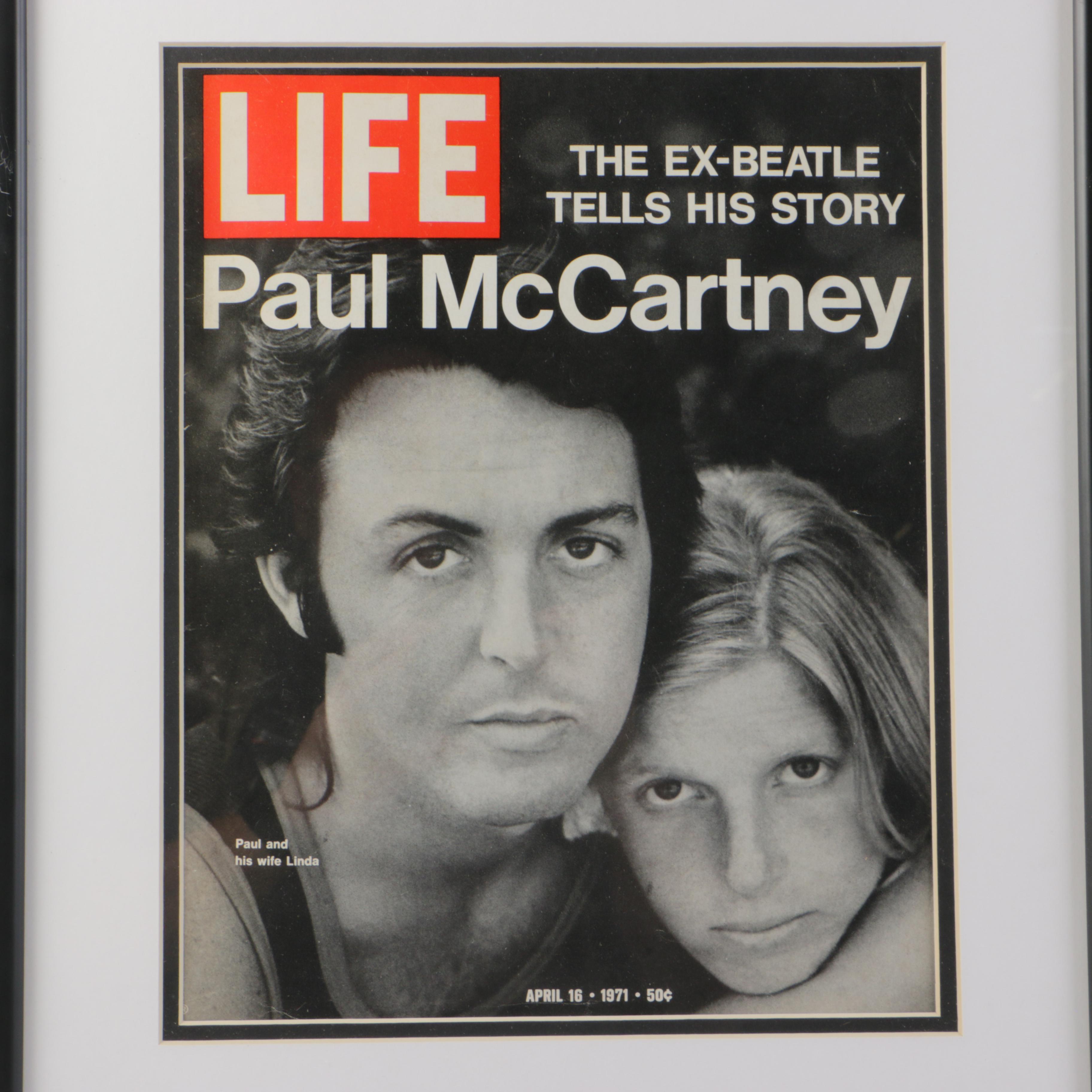 Framed "Life" Magazine Covers of the Beatles and Paul McCartney