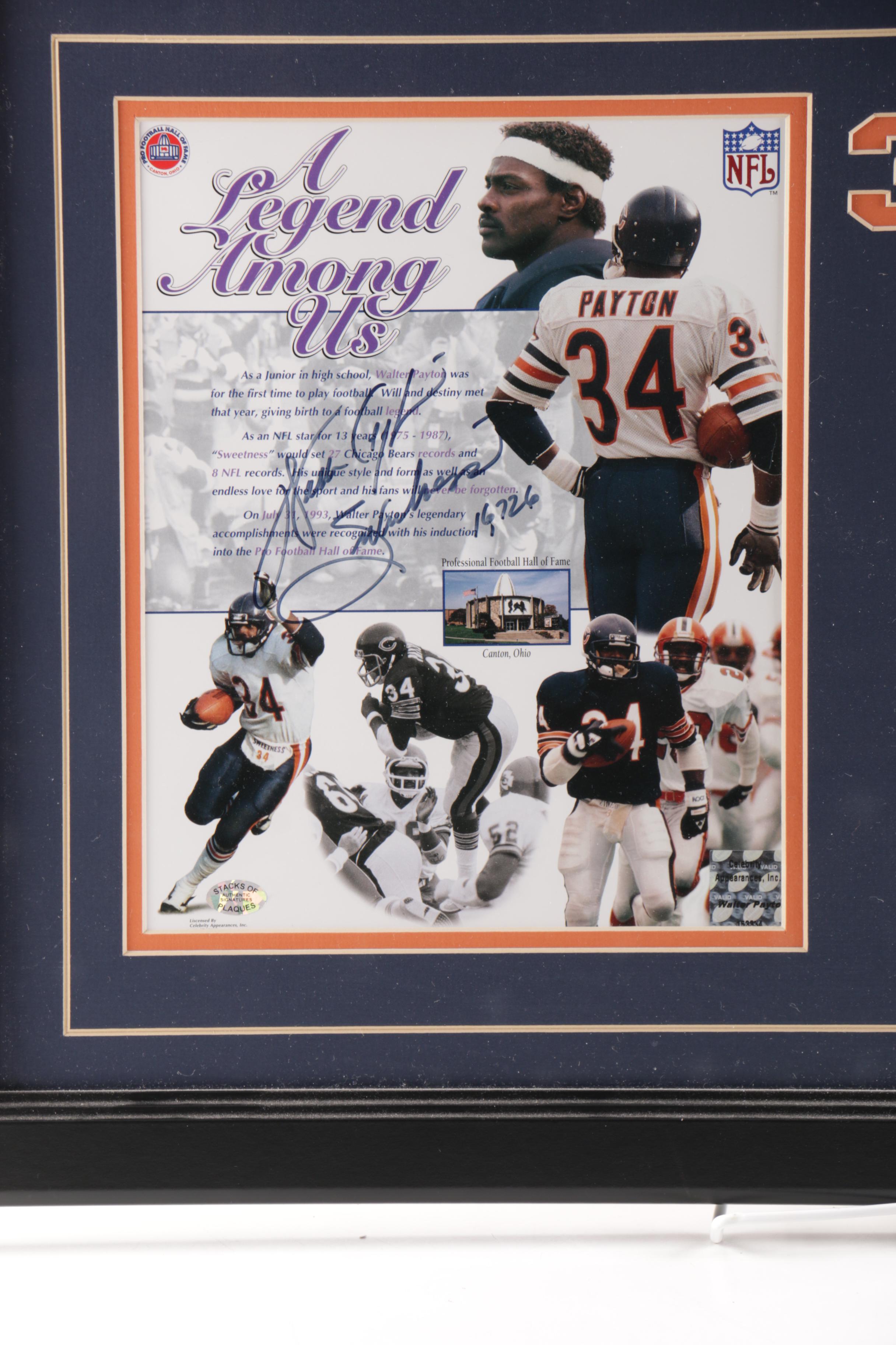 Signed Walter Payton Photograph