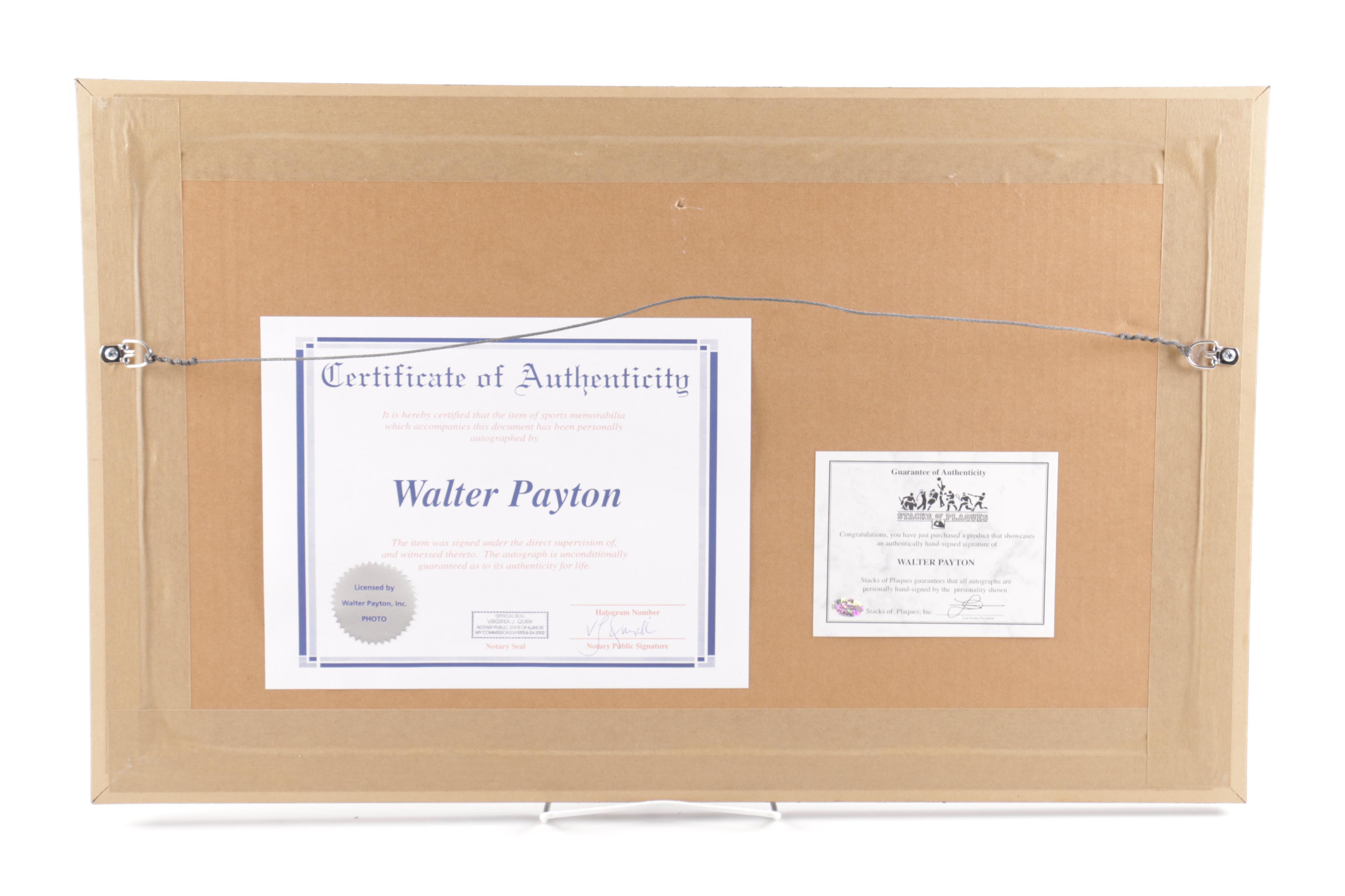 Signed Walter Payton Photograph