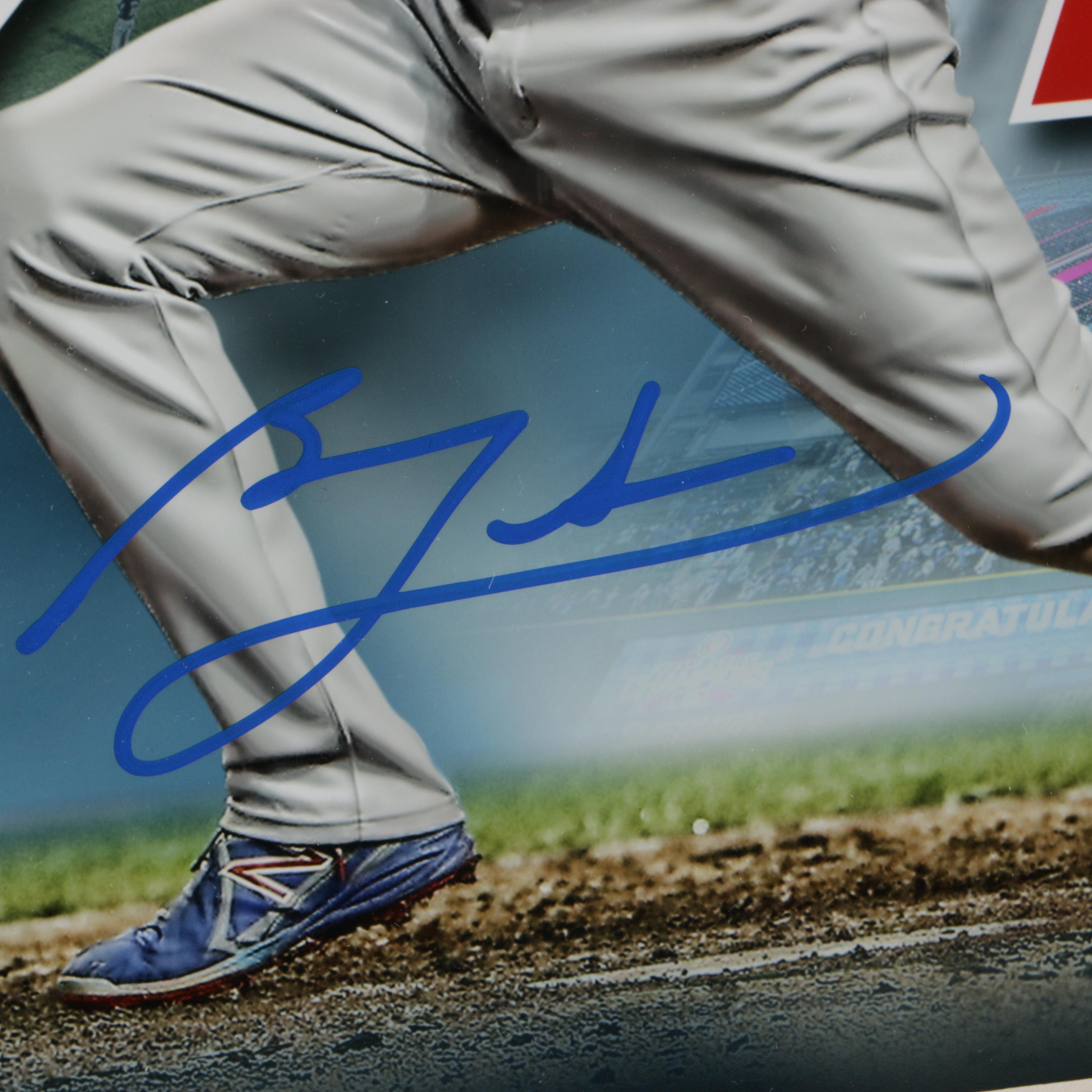 Signed Ben Zobrist Chicago Cubs 2016 World Series Poster