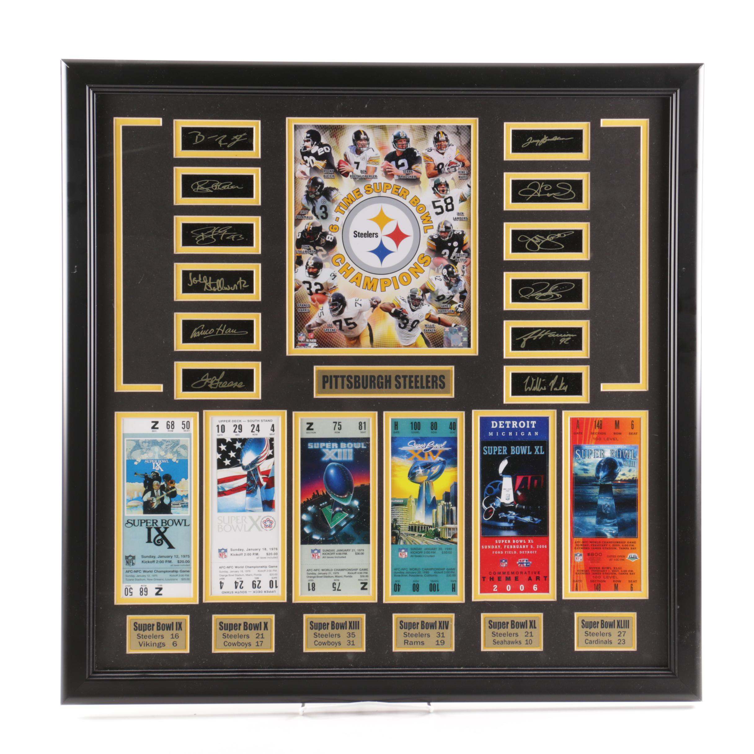 Framed Pittsburgh Steelers Print Display