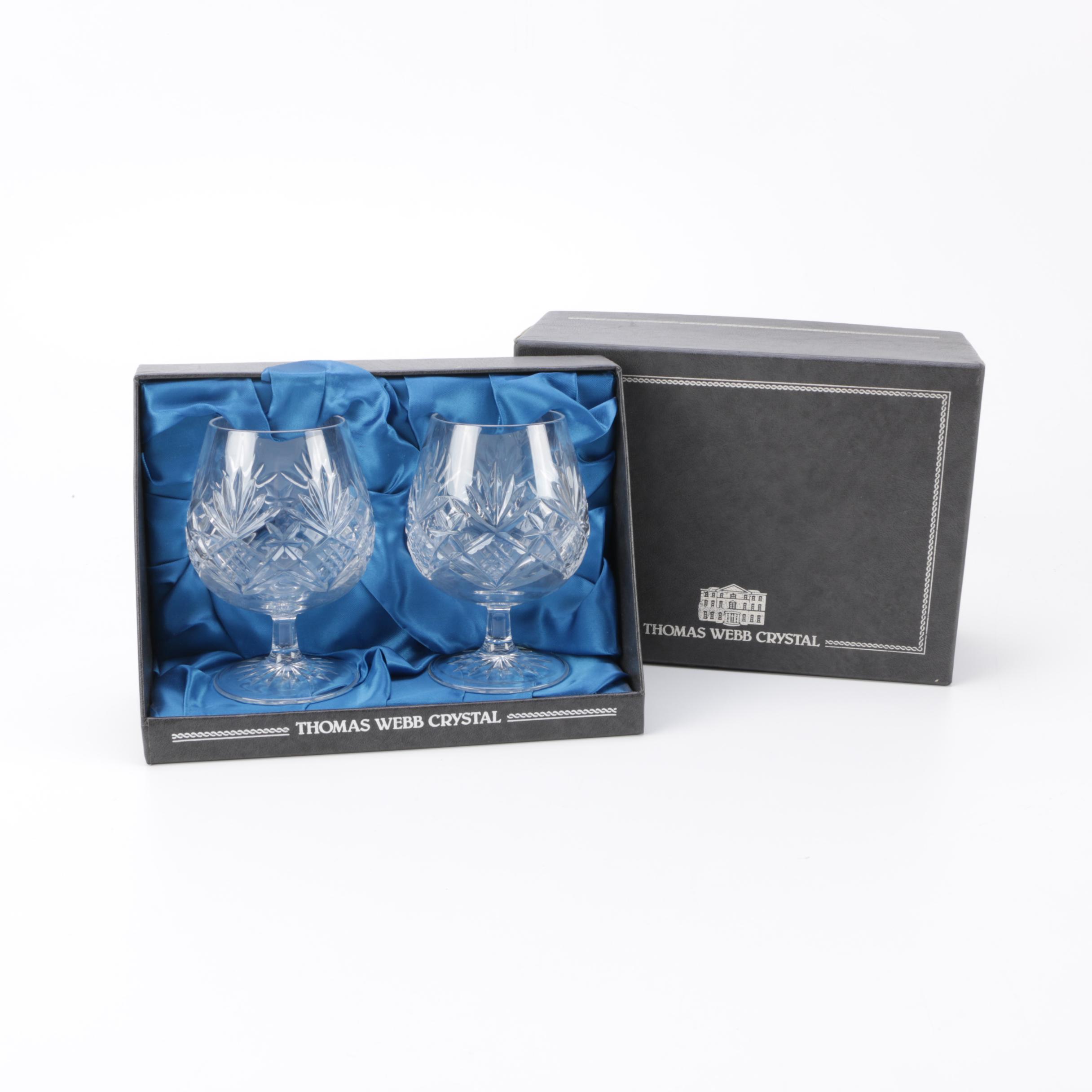 Thomas Webb Crystal Brandy Glass Set