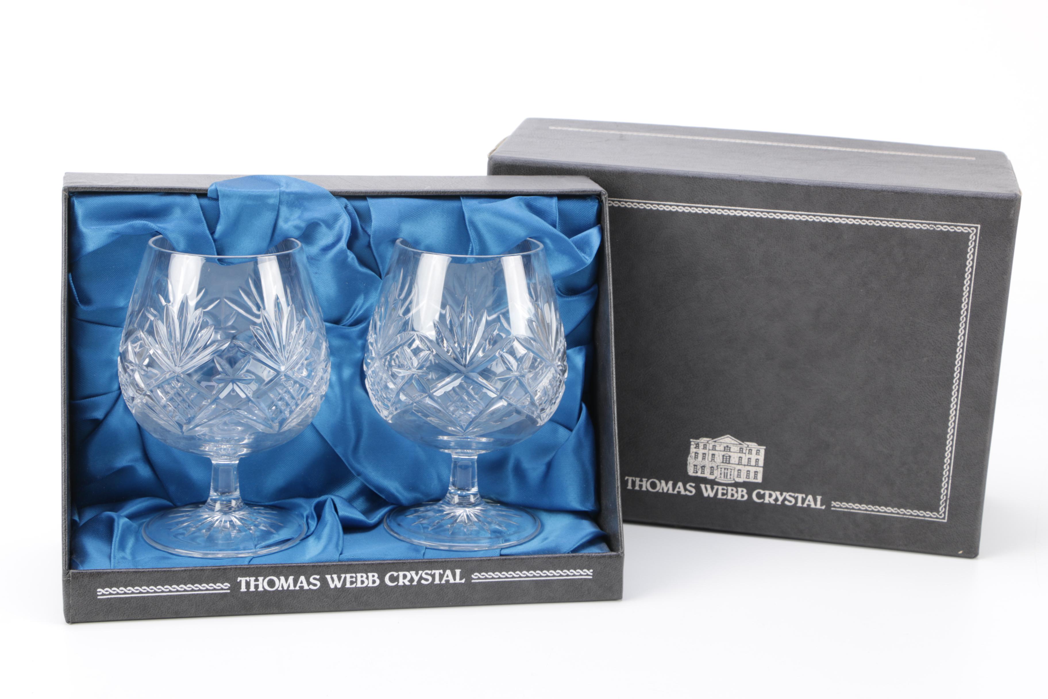 Thomas Webb Crystal Brandy Glass Set
