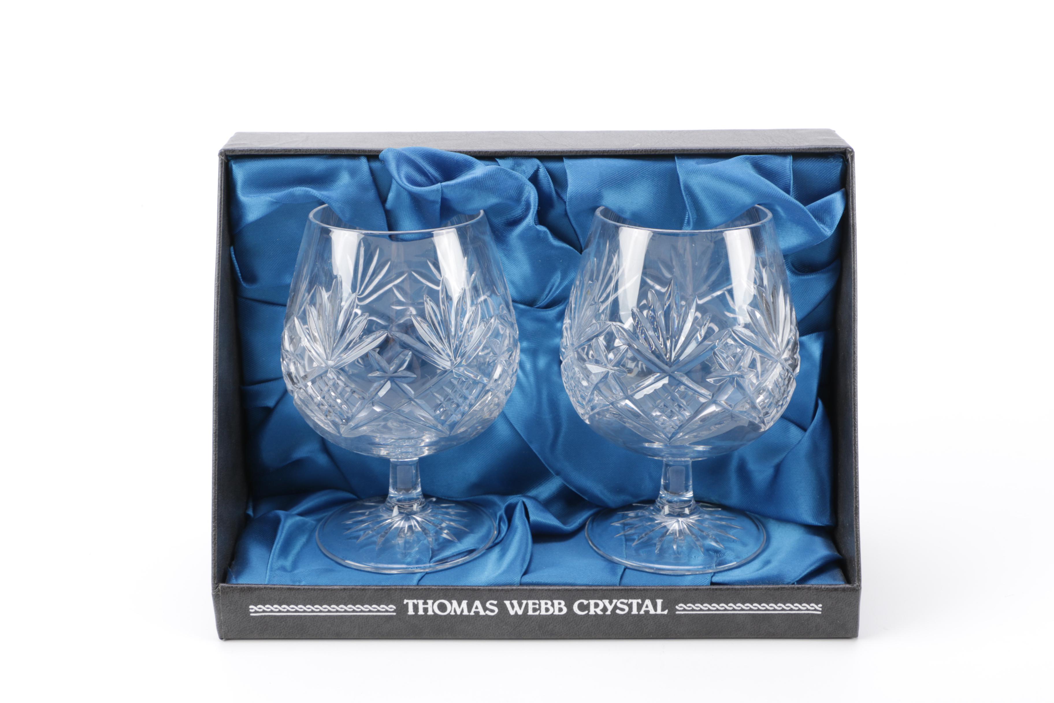 Thomas Webb Crystal Brandy Glass Set