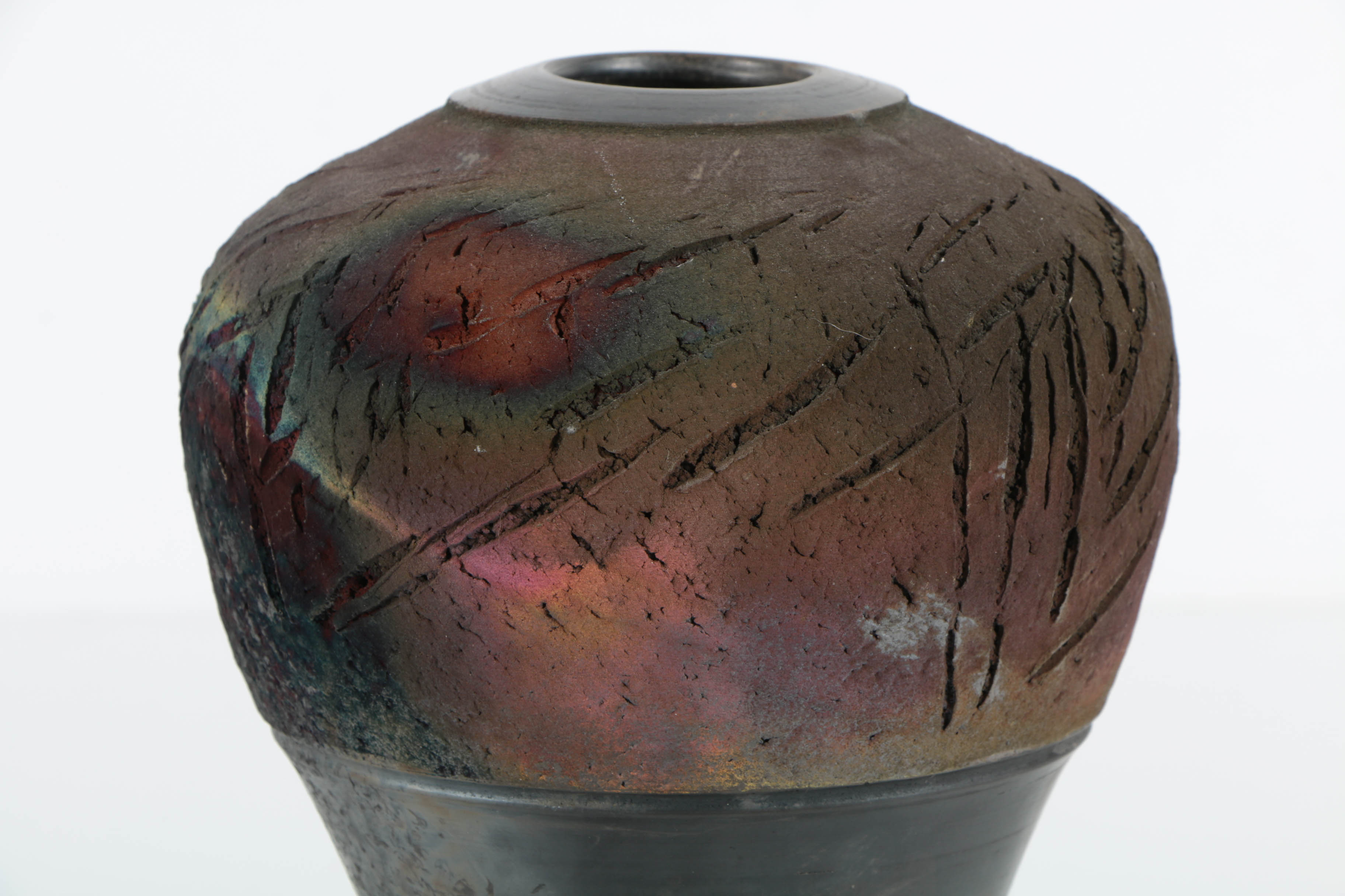 Hand Thrown Stoneware Raku Fired Vase