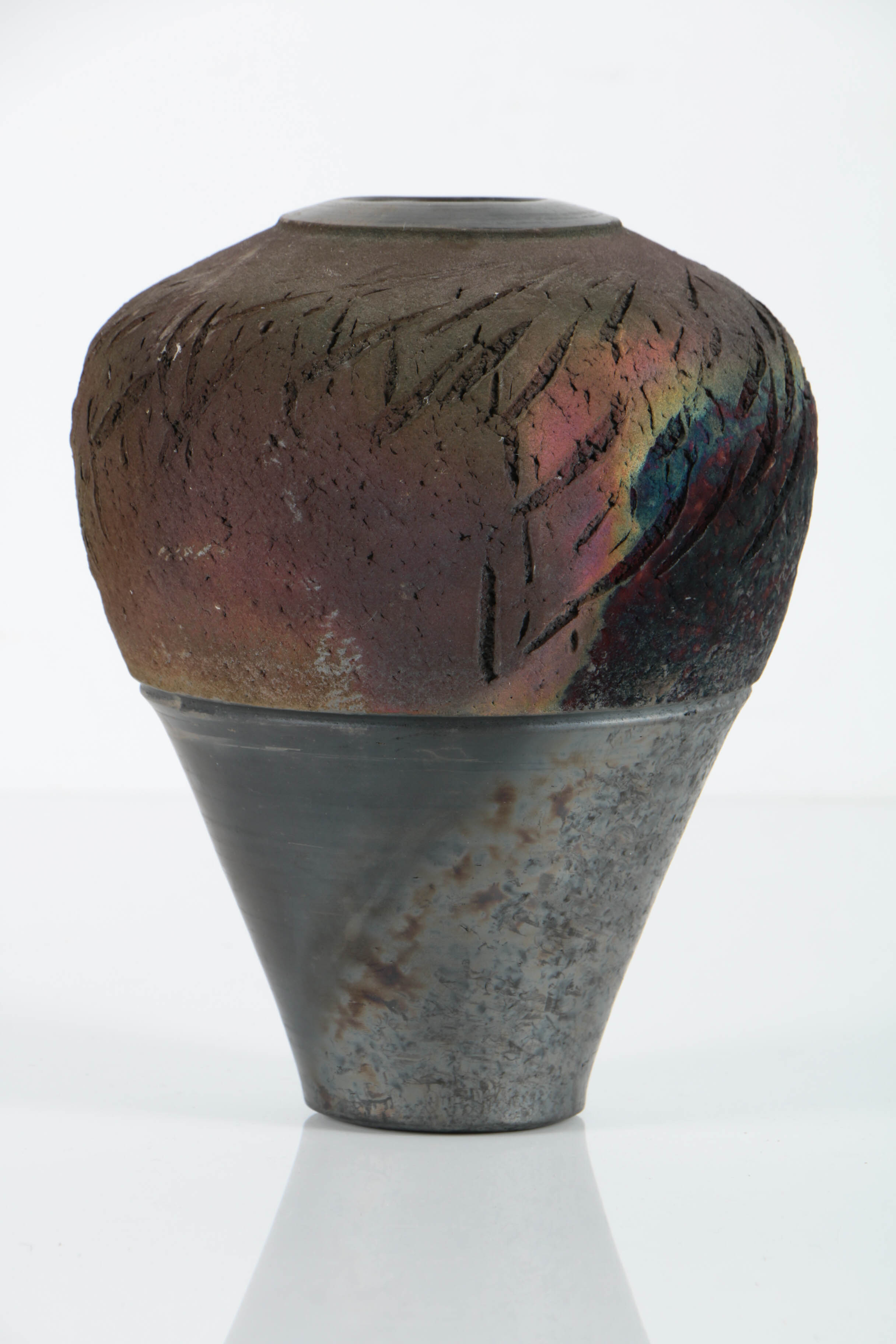 Hand Thrown Stoneware Raku Fired Vase