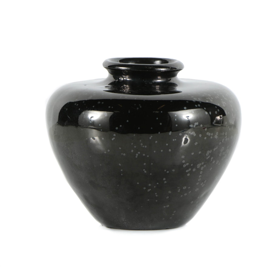 Fulper Black Crystalline Vase