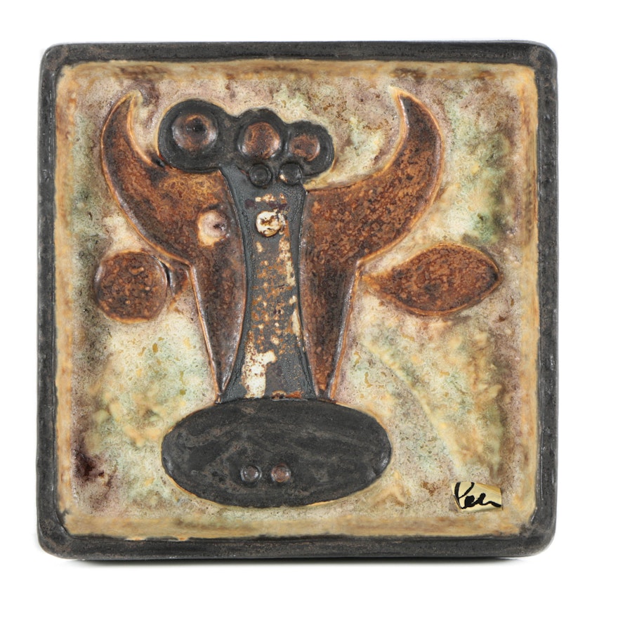 Helmut Schäffenacker Ceramic Wall Plaque "Bull"