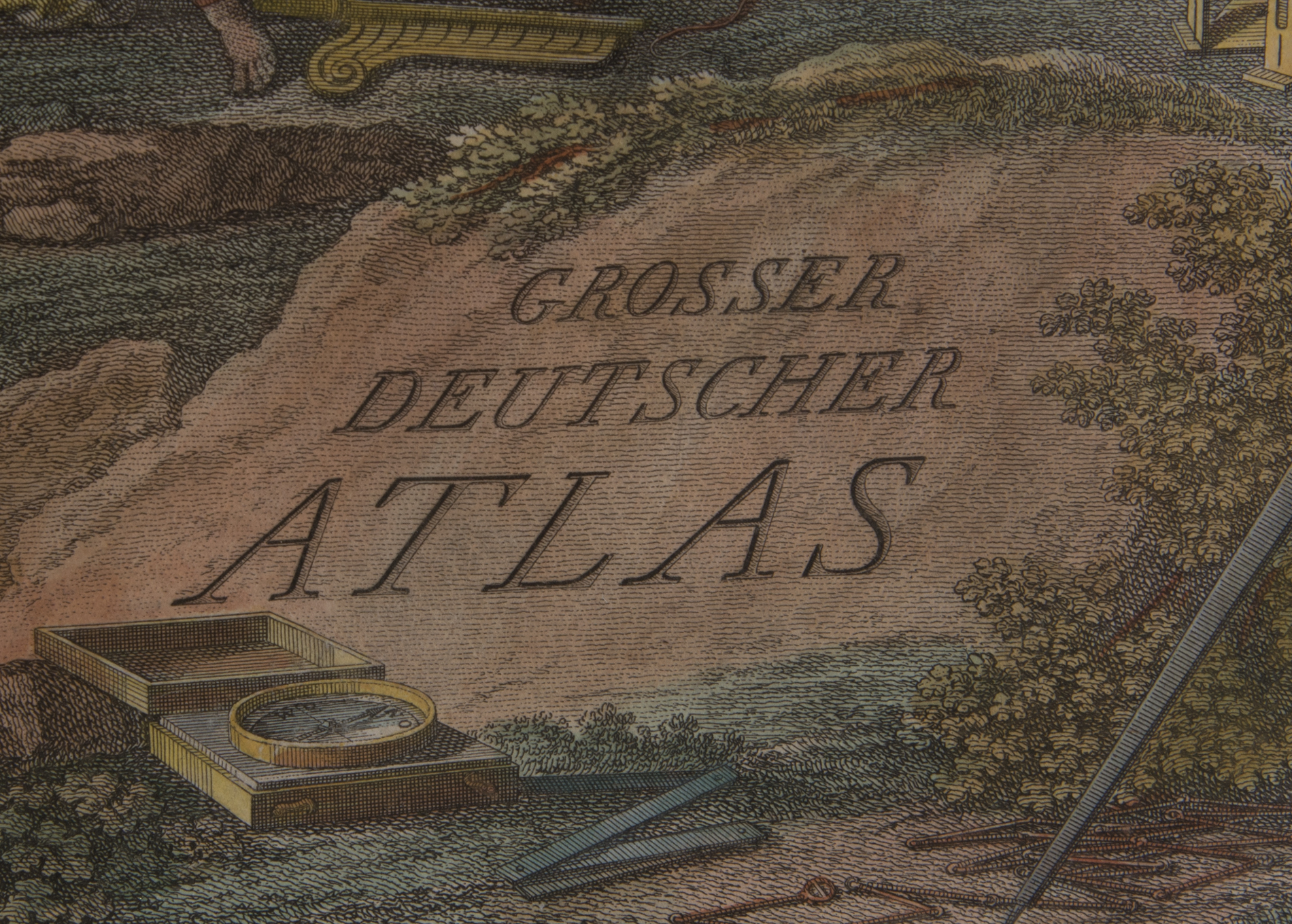 Hand Colored Etching "Grosser Deutscher Atlas"