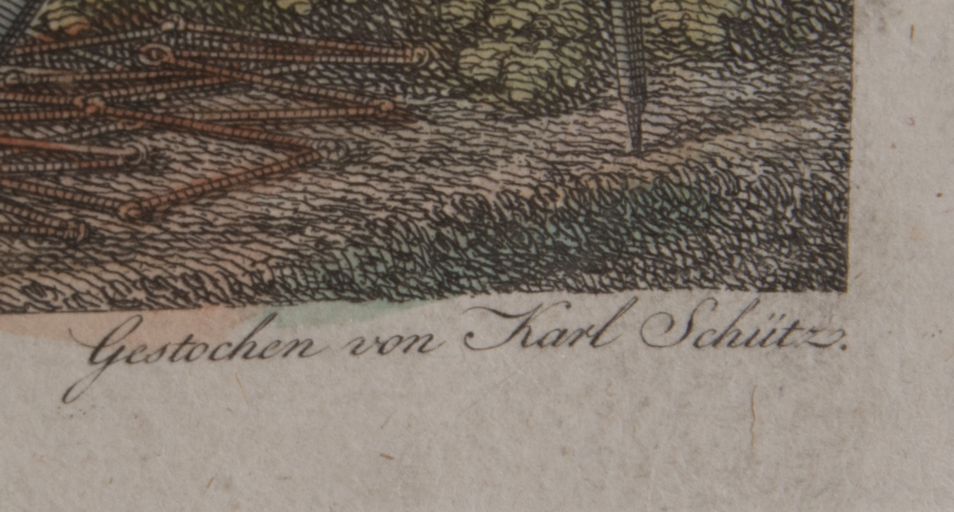 Hand Colored Etching "Grosser Deutscher Atlas"